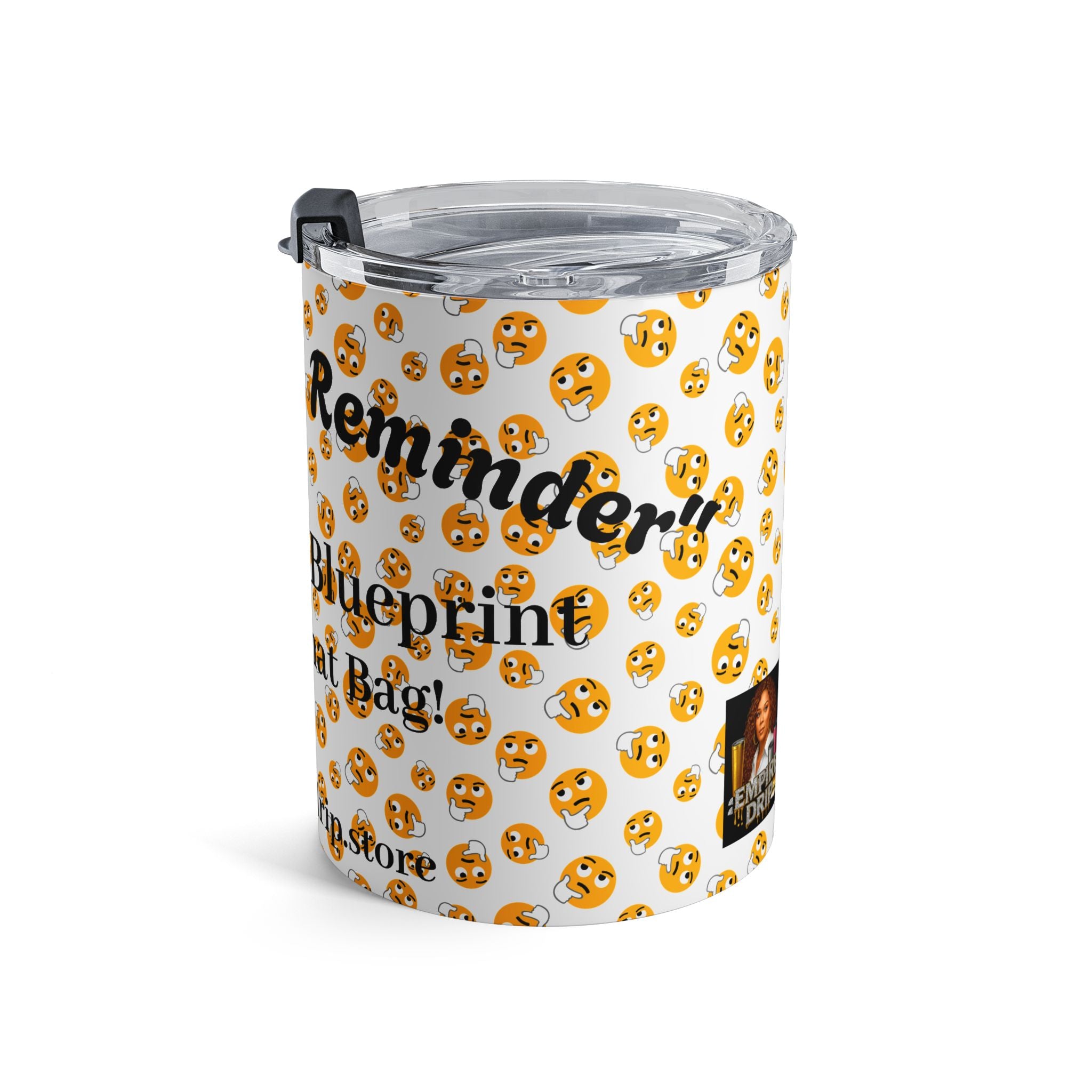 Cheerful Emoji Tumbler 10oz, Cute Drinkware Gifts for Friends, Fun Custom Cup.