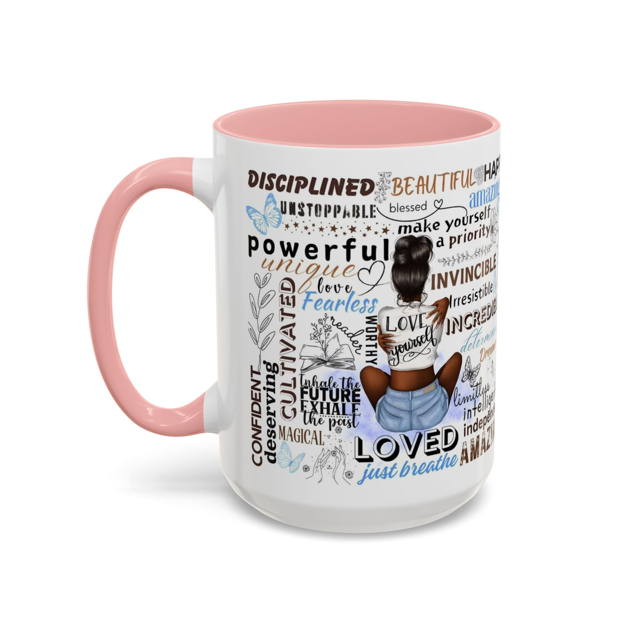 Empowering Affirmation Multi Color Coffee Mug, Motivational Drinkware, Self-Love Gift, Inspirational Kitchen Decor, Positive Vibes