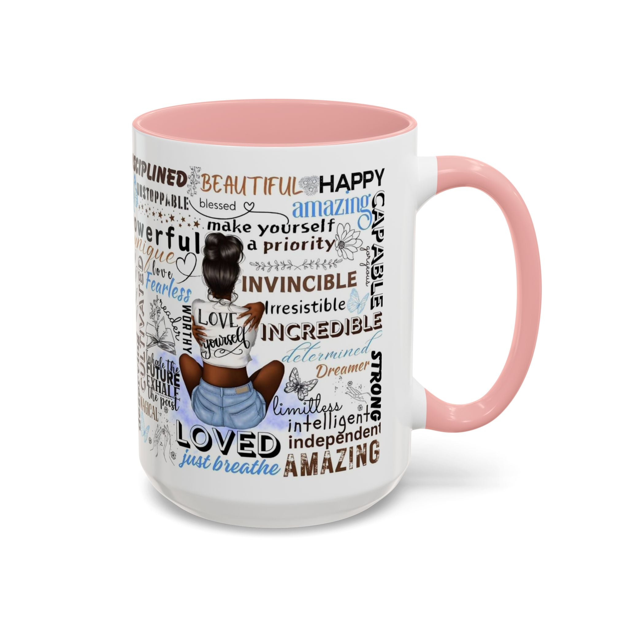 Empowering Affirmation Multi Color Coffee Mug, Motivational Drinkware, Self-Love Gift, Inspirational Kitchen Decor, Positive Vibes