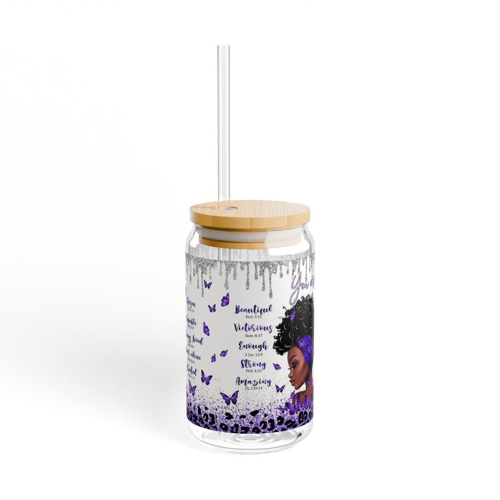 Empowering Butterfly Sipper Glass, 16oz - Inspirational Quotes, Reusable Drinkware for Gifts, Eco-Friendly Mug, Perfect for Self-Care [...].