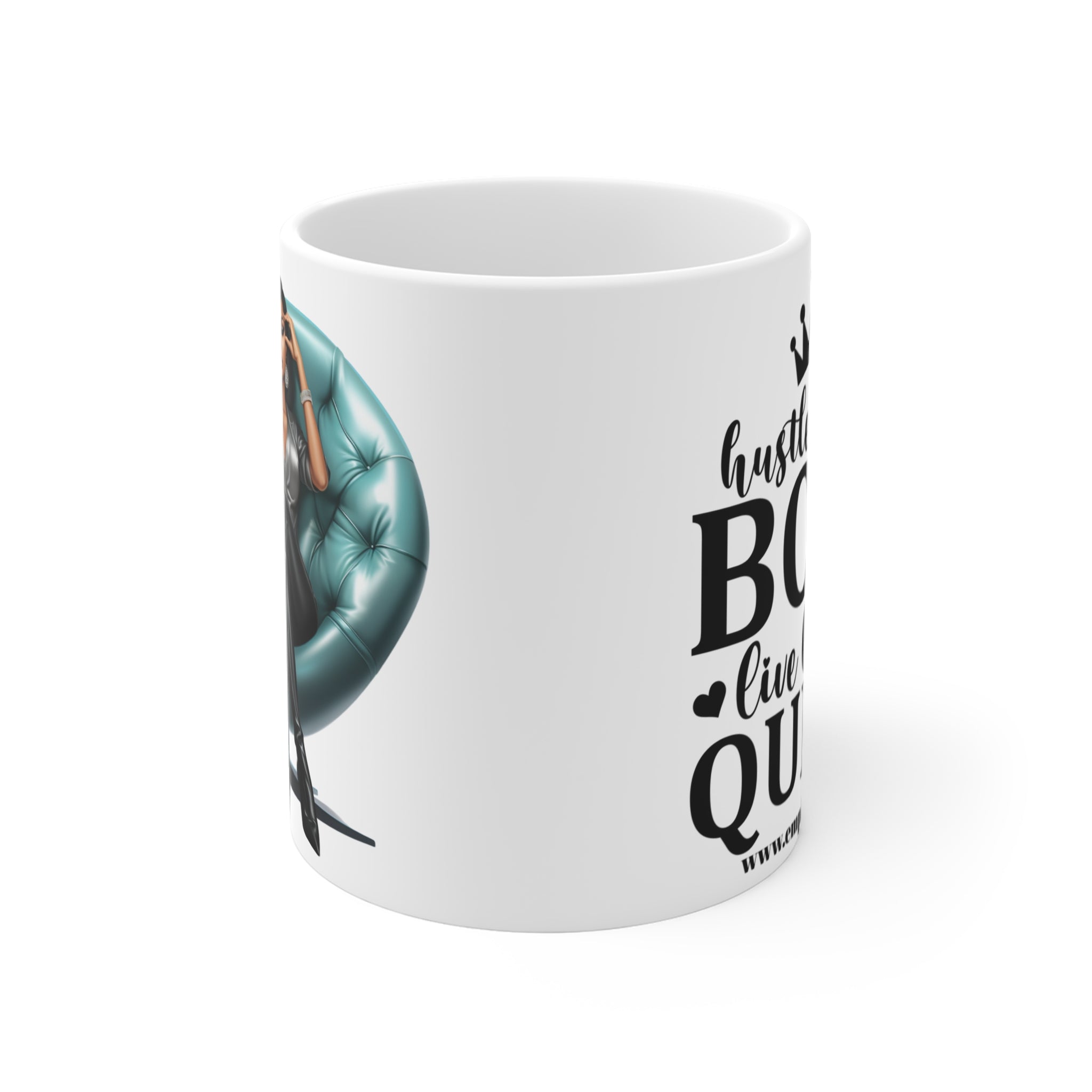 Hustle & Queen Mug, Empowerment Coffee Cup, Inspirational Gift, Boss Lady Mug, Motivational Drinkware.