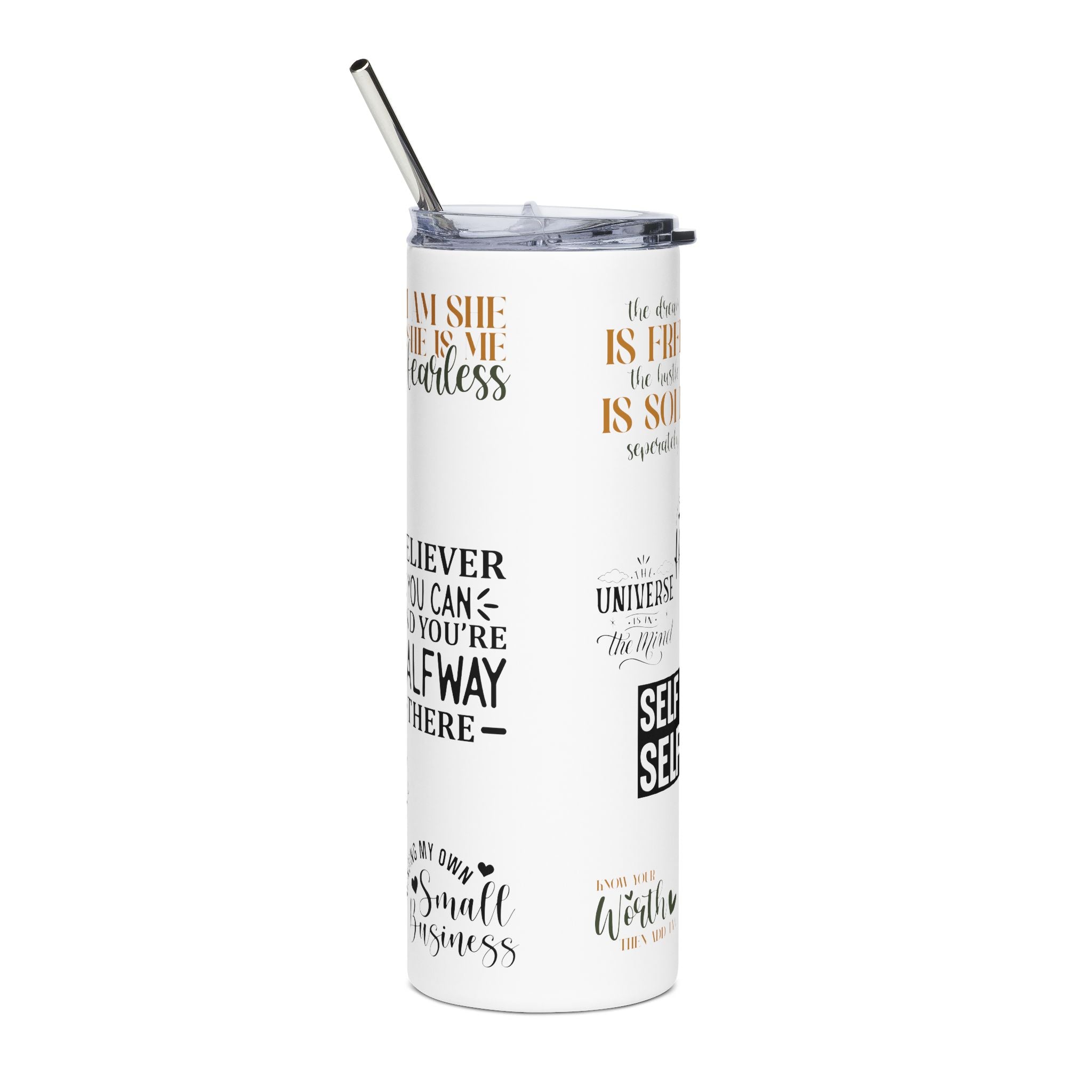 “Where Style Meets Strategy.” Stainless Steel Tumbler, 20oz | Inspirational Travel Mug, Motivational Drinkware, Office Coffee Cup, Stylish Gift, Female [...].