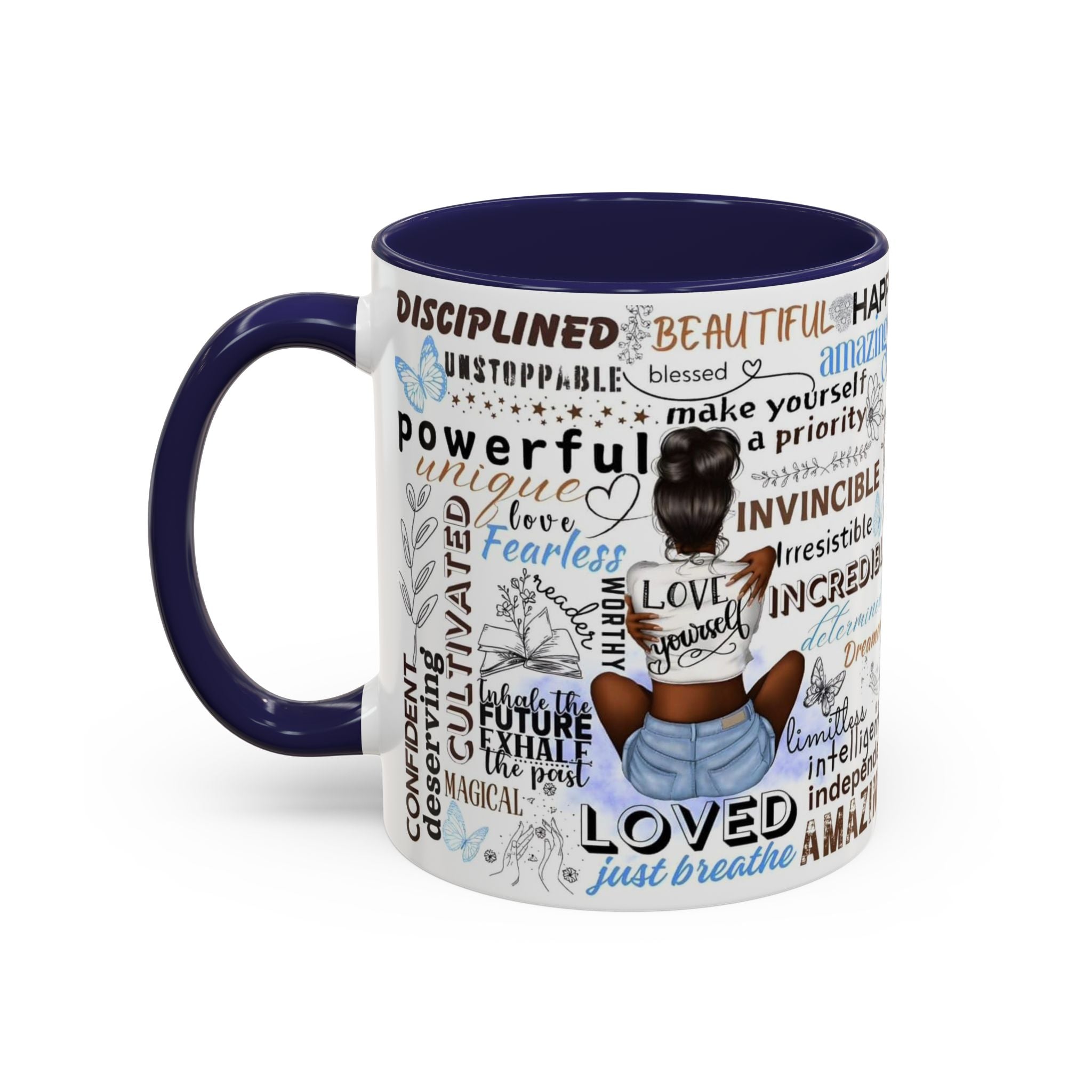 Empowering Affirmation Multi Color Coffee Mug, Motivational Drinkware, Self-Love Gift, Inspirational Kitchen Decor, Positive Vibes.