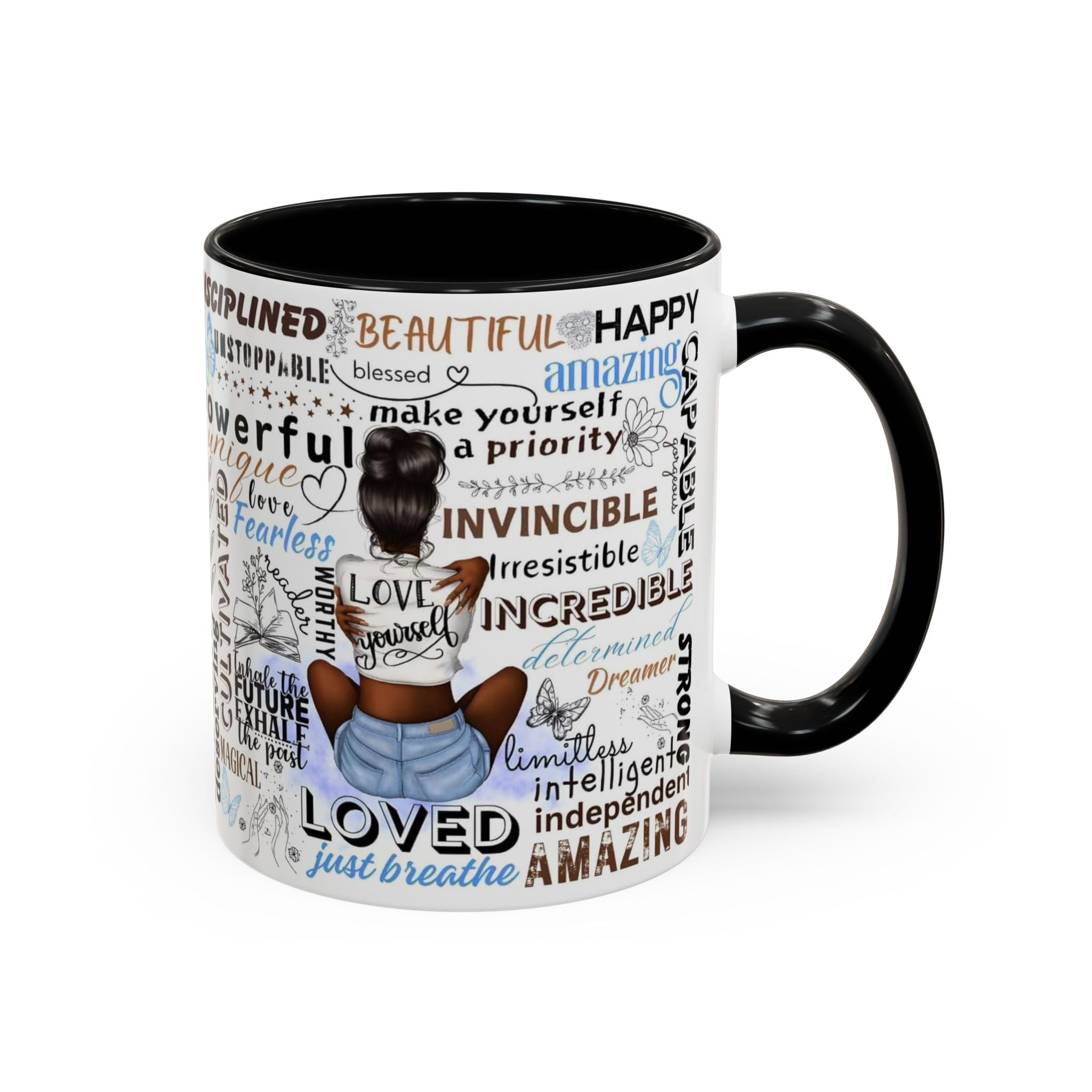 Empowering Affirmation Multi Color Coffee Mug, Motivational Drinkware, Self-Love Gift, Inspirational Kitchen Decor, Positive Vibes.