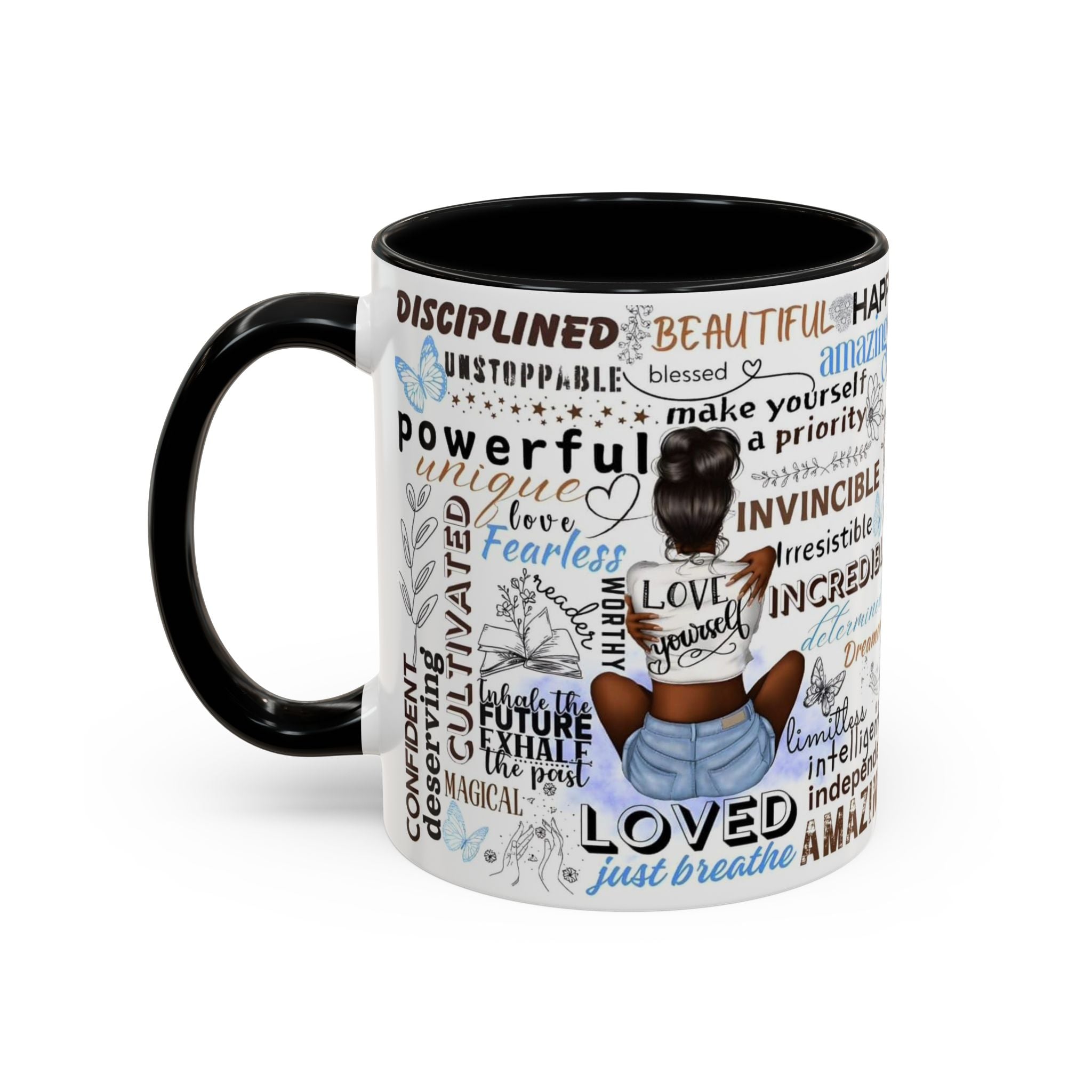 Empowering Affirmation Multi Color Coffee Mug, Motivational Drinkware, Self-Love Gift, Inspirational Kitchen Decor, Positive Vibes.