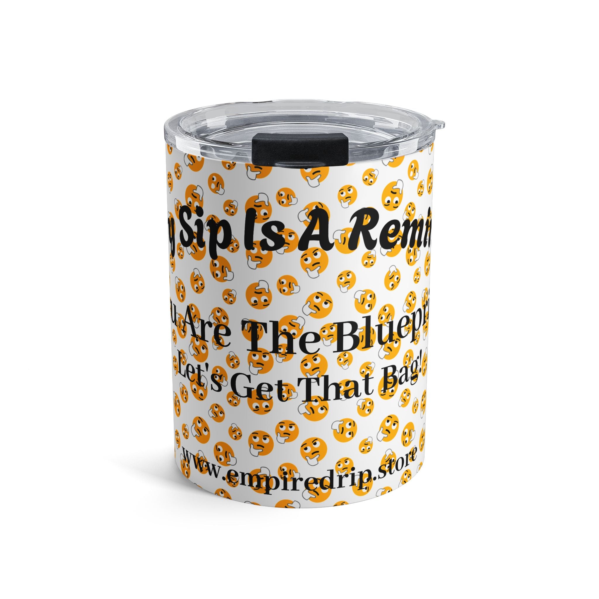 Cheerful Emoji Tumbler 10oz, Cute Drinkware Gifts for Friends, Fun Custom Cup.