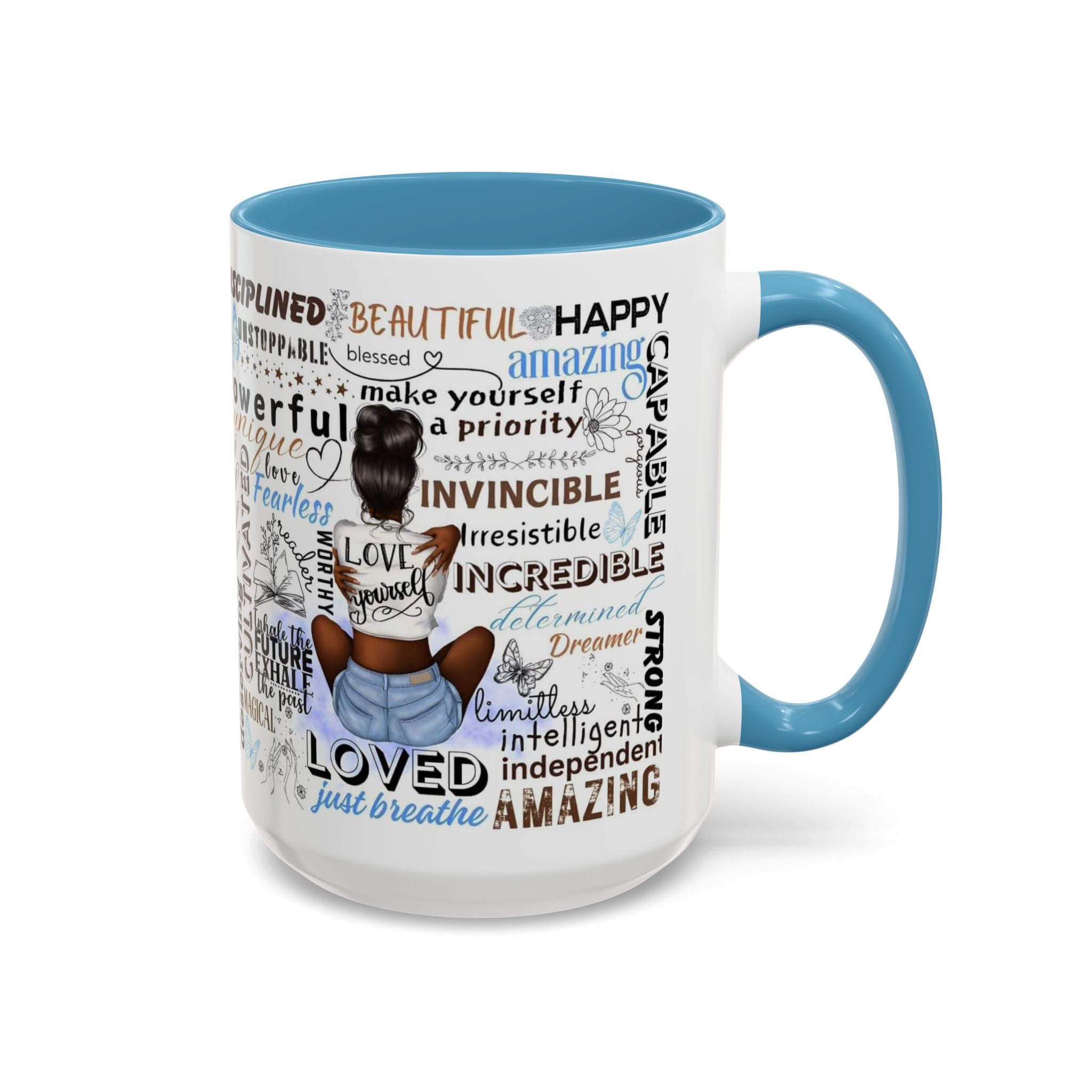 Empowering Affirmation Multi Color Coffee Mug, Motivational Drinkware, Self-Love Gift, Inspirational Kitchen Decor, Positive Vibes