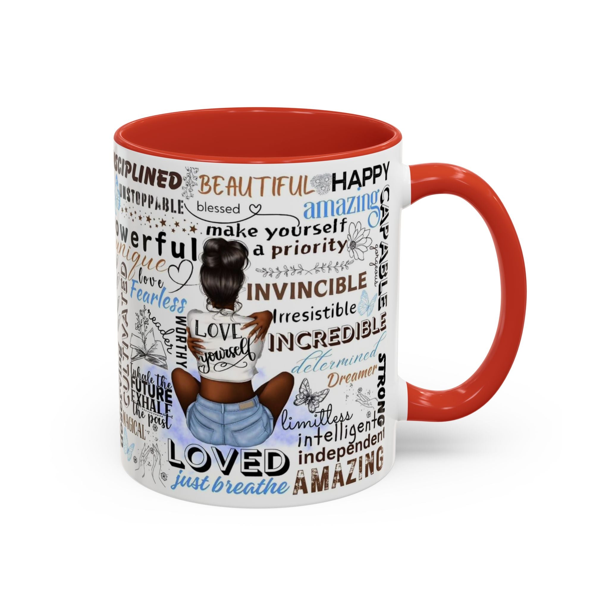 Empowering Affirmation Multi Color Coffee Mug, Motivational Drinkware, Self-Love Gift, Inspirational Kitchen Decor, Positive Vibes