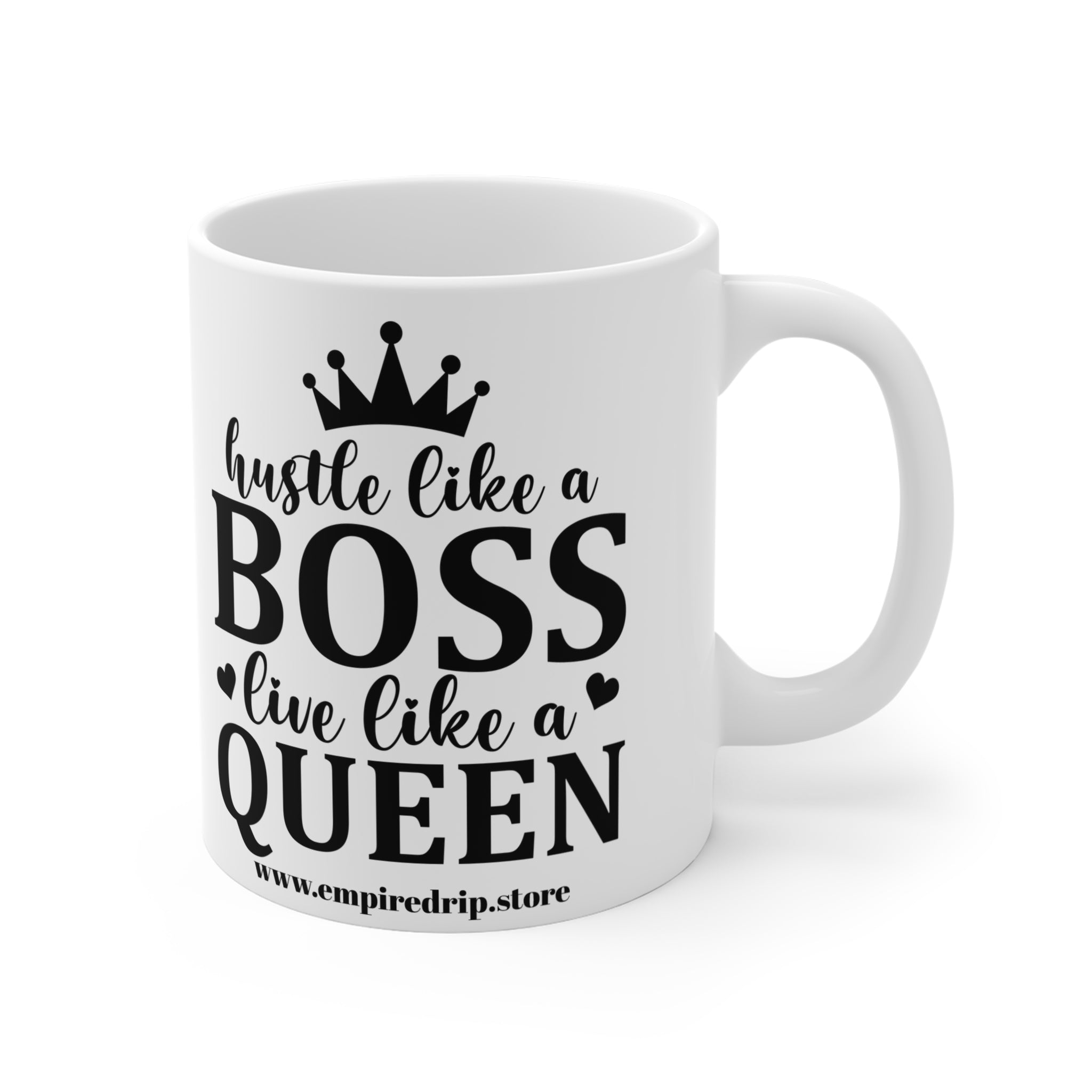 Hustle & Queen Mug, Empowerment Coffee Cup, Inspirational Gift, Boss Lady Mug, Motivational Drinkware.