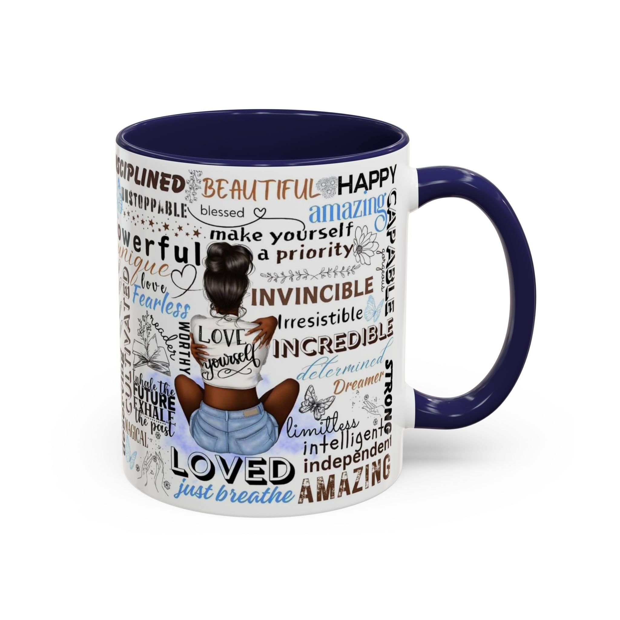 Empowering Affirmation Multi Color Coffee Mug, Motivational Drinkware, Self-Love Gift, Inspirational Kitchen Decor, Positive Vibes.