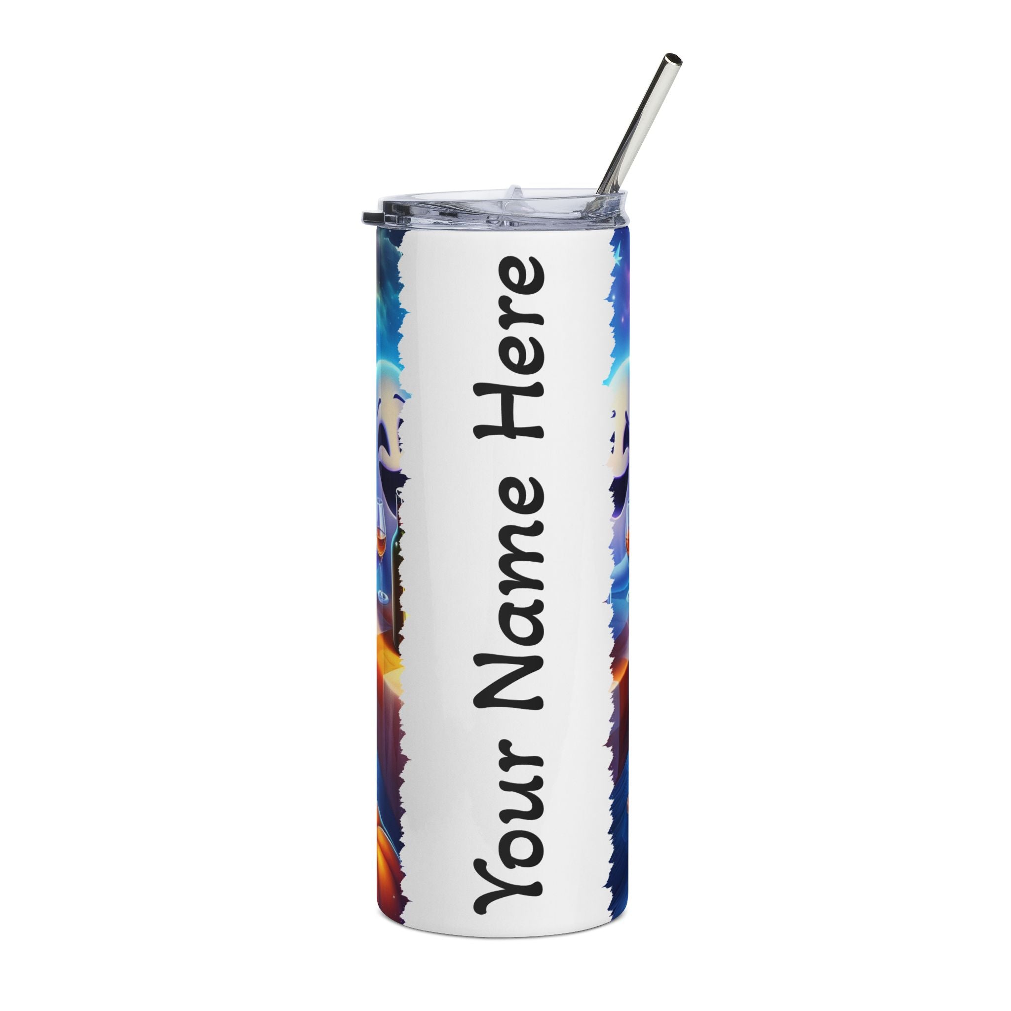 Personalized Halloween Stainless Steel Tumbler, 20oz, Custom Ghost Design, Spooky Drinkware for Parties, Fall Decor, Unique Gifts