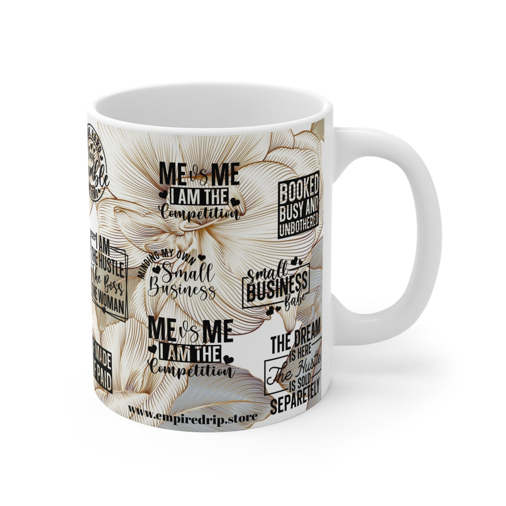 Hustle Like A Boss Live Like A Queen Empowering Boss Mug - Motivational Coffee Cup for Entrepreneurs.