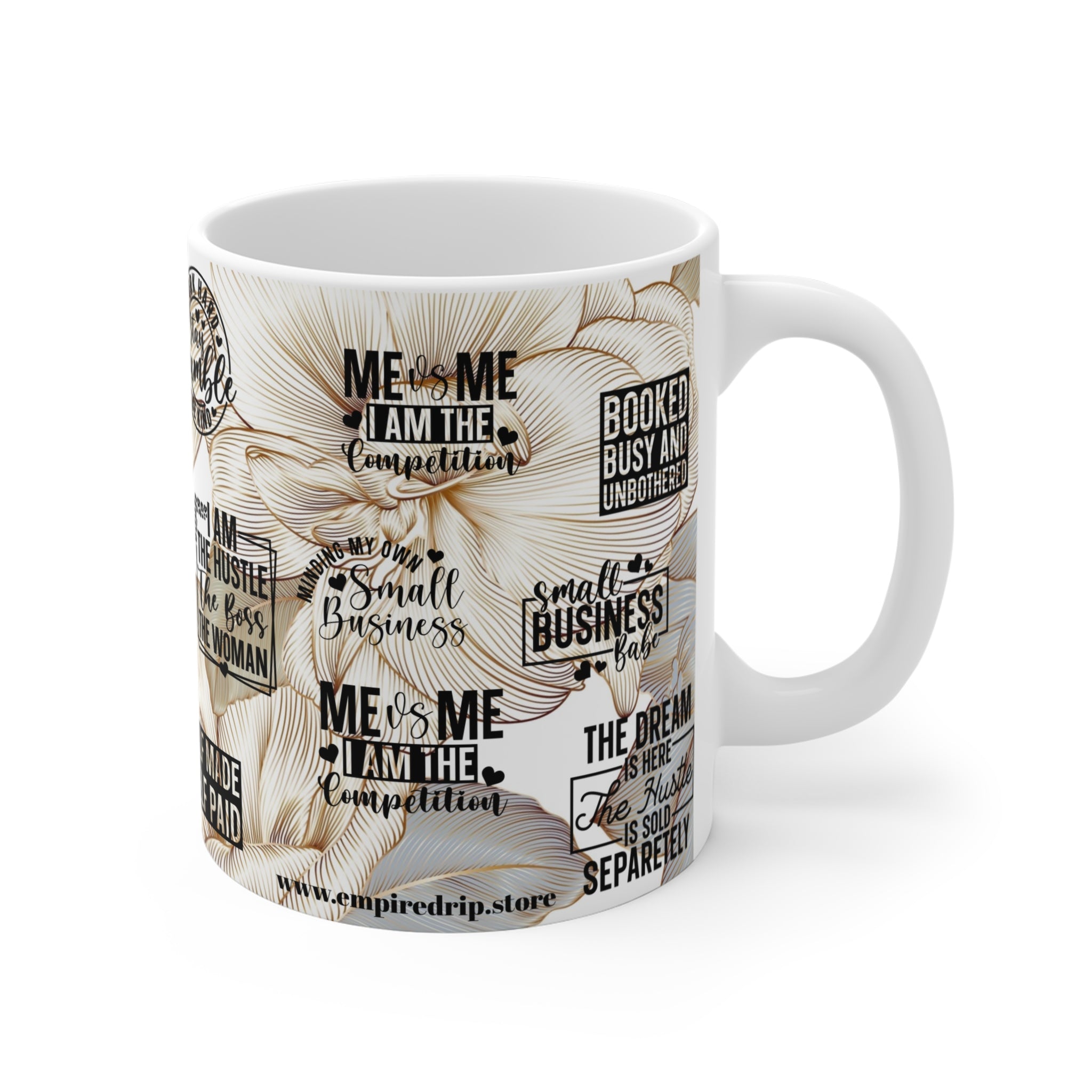 Hustle Like A Boss Live Like A Queen Empowering Boss Mug - Motivational Coffee Cup for Entrepreneurs.