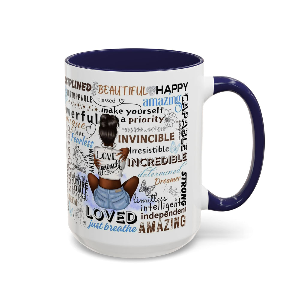 Empowering Affirmation Multi Color Coffee Mug, Motivational Drinkware, Self-Love Gift, Inspirational Kitchen Decor, Positive Vibes