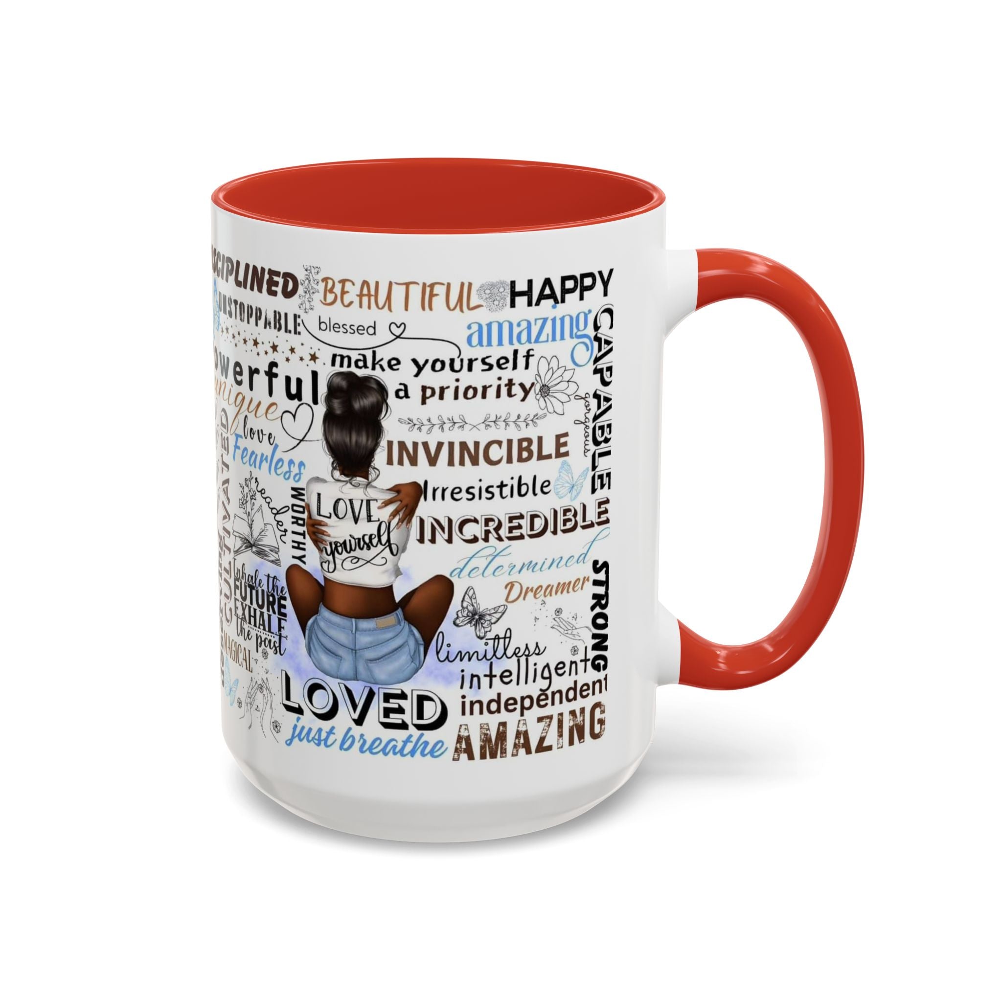 Empowering Affirmation Multi Color Coffee Mug, Motivational Drinkware, Self-Love Gift, Inspirational Kitchen Decor, Positive Vibes