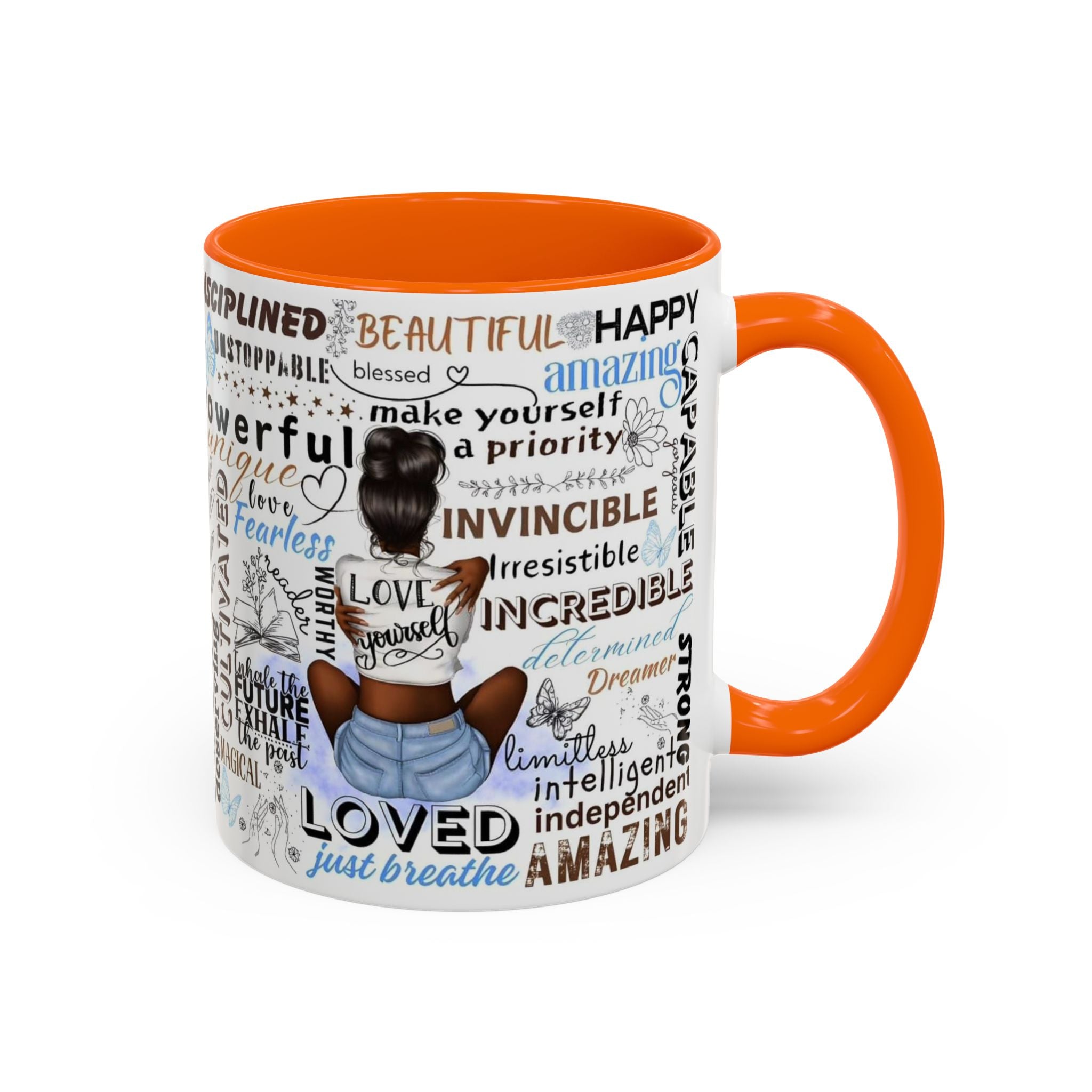 Empowering Affirmation Multi Color Coffee Mug, Motivational Drinkware, Self-Love Gift, Inspirational Kitchen Decor, Positive Vibes