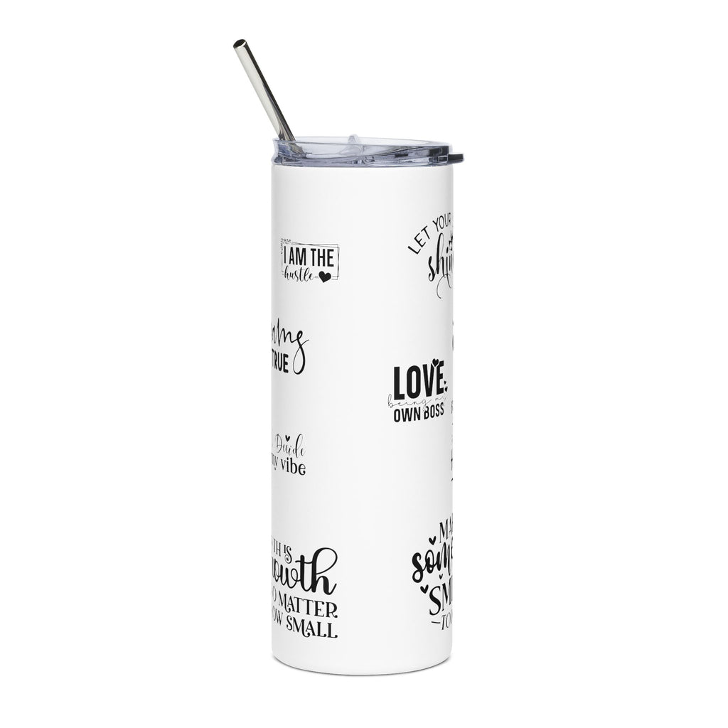 Lady Inspirational Fall Stainless Steel Tumbler, 20oz | Motivational Drinkware, Unique Gifts.