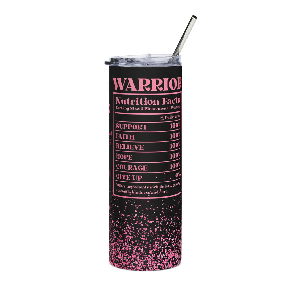 Empowering Pink Ribbon Tumbler, 20oz Stainless Steel Drinkware for Cancer Awareness, Perfect Gift for Fighters, Survivors & [...].