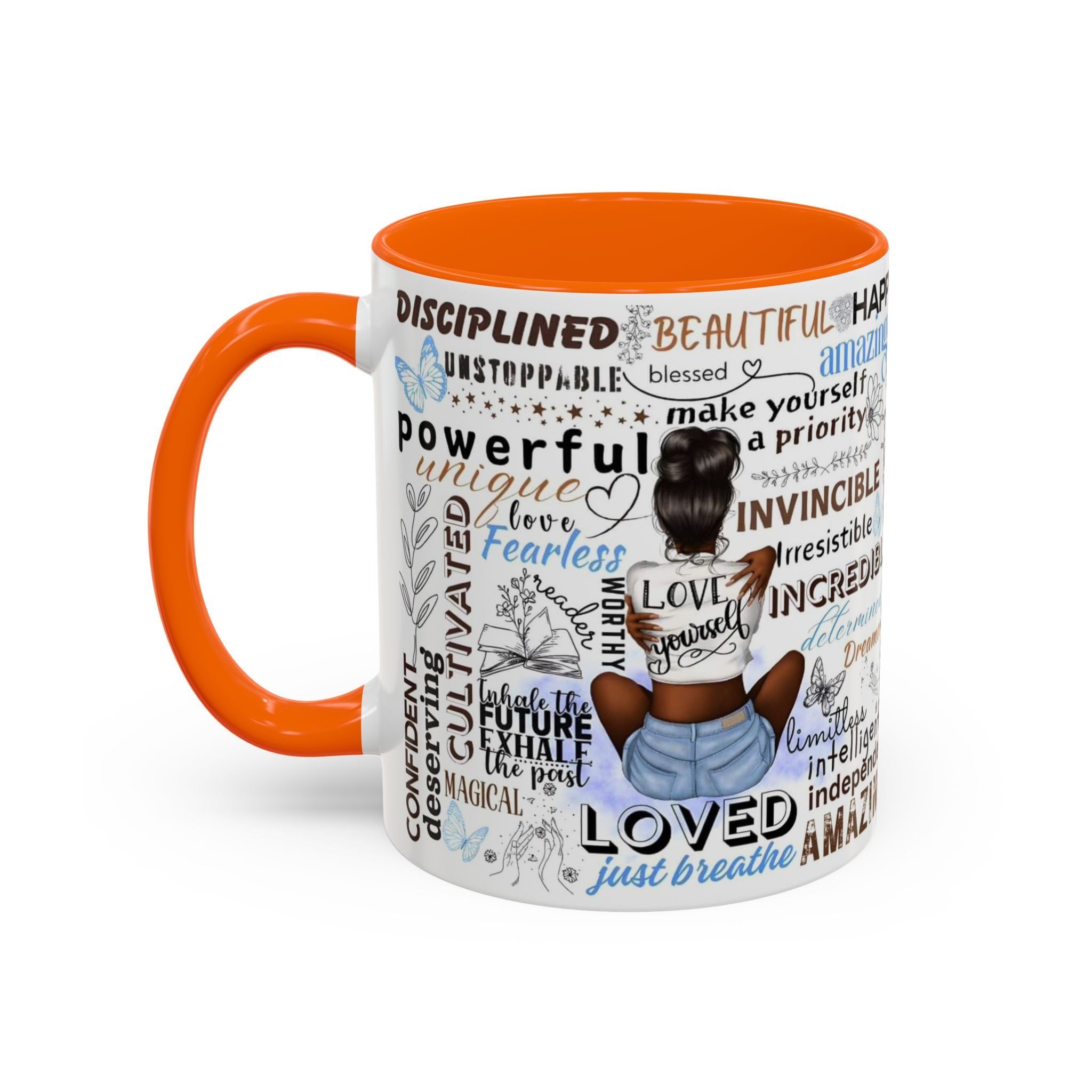 Empowering Affirmation Multi Color Coffee Mug, Motivational Drinkware, Self-Love Gift, Inspirational Kitchen Decor, Positive Vibes
