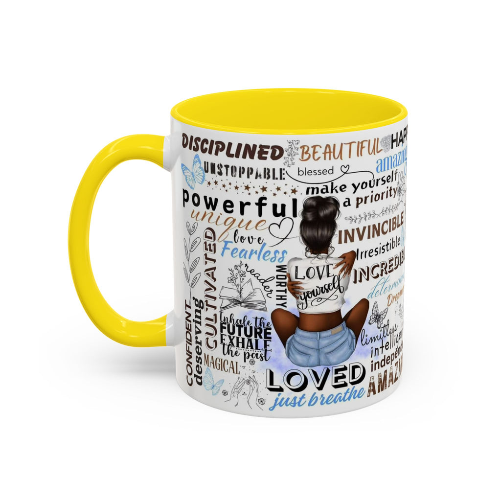 Empowering Affirmation Multi Color Coffee Mug, Motivational Drinkware, Self-Love Gift, Inspirational Kitchen Decor, Positive Vibes
