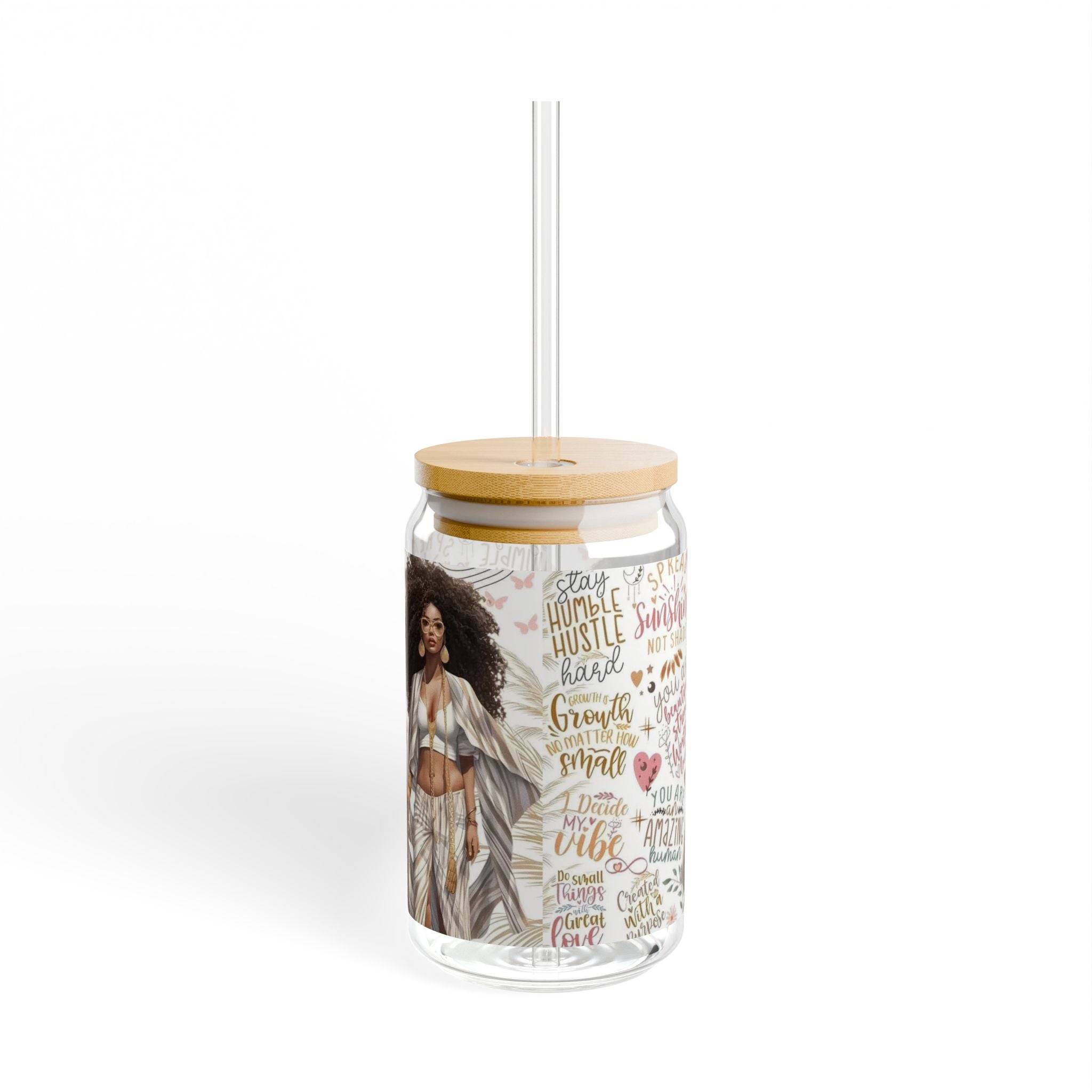Empowering Sipper Glass, Inspirational Drinkware for Daydreams, Motivational Gifts, Affirmation, Home Decor, Unique Glassware.
