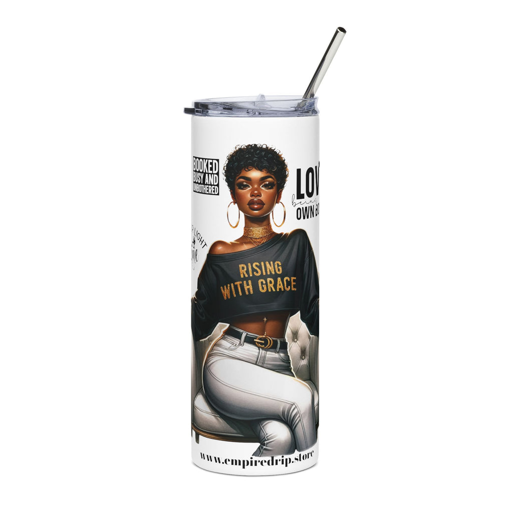 Rising With Grace Stainless Steel Tumbler: Rising with Grace, Perfect for Travel, Gifts, Self-Care, Inspirational, Everyday Use.