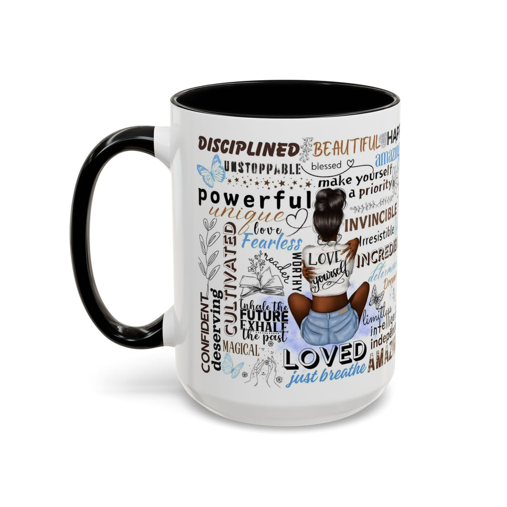 Empowering Affirmation Multi Color Coffee Mug, Motivational Drinkware, Self-Love Gift, Inspirational Kitchen Decor, Positive Vibes