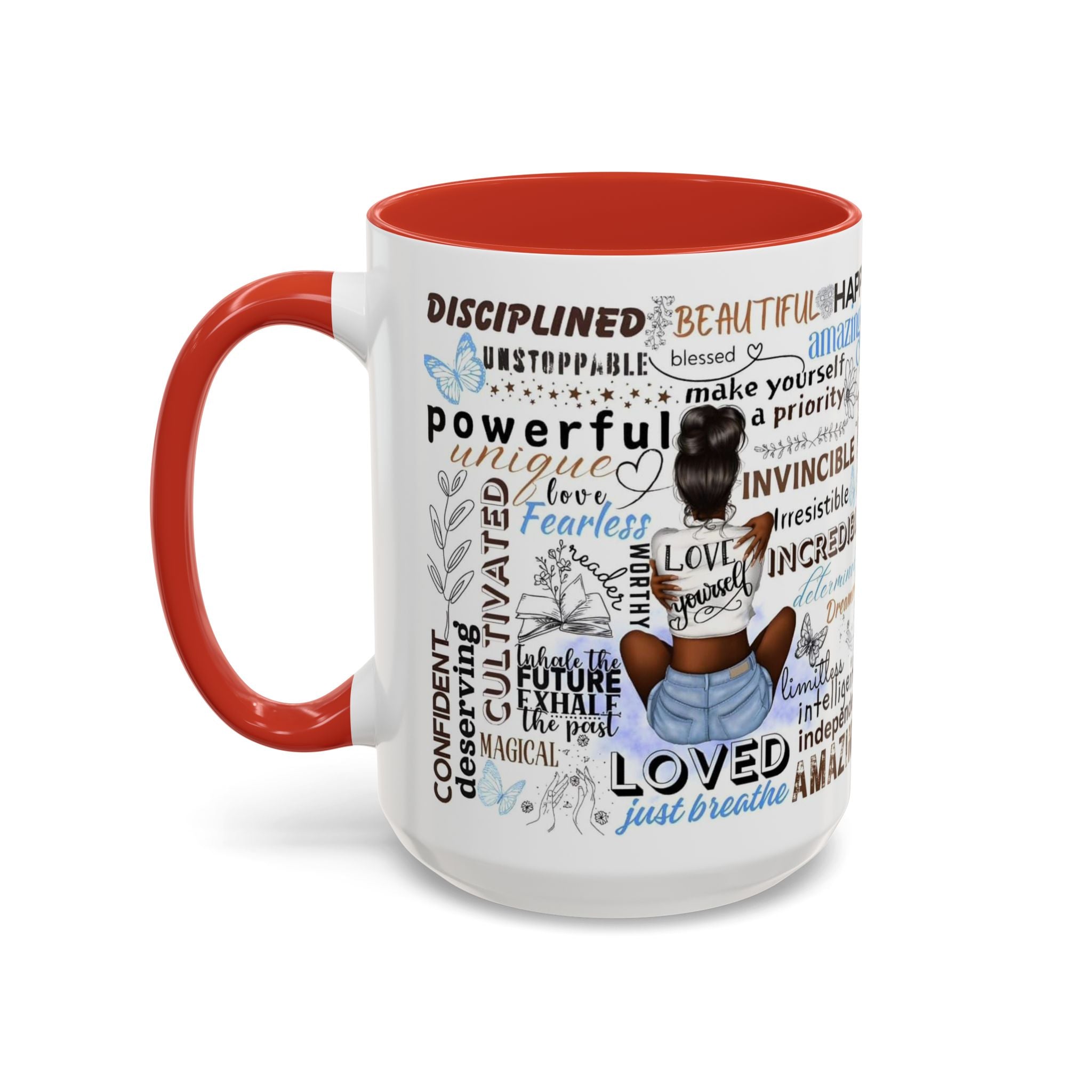 Empowering Affirmation Multi Color Coffee Mug, Motivational Drinkware, Self-Love Gift, Inspirational Kitchen Decor, Positive Vibes