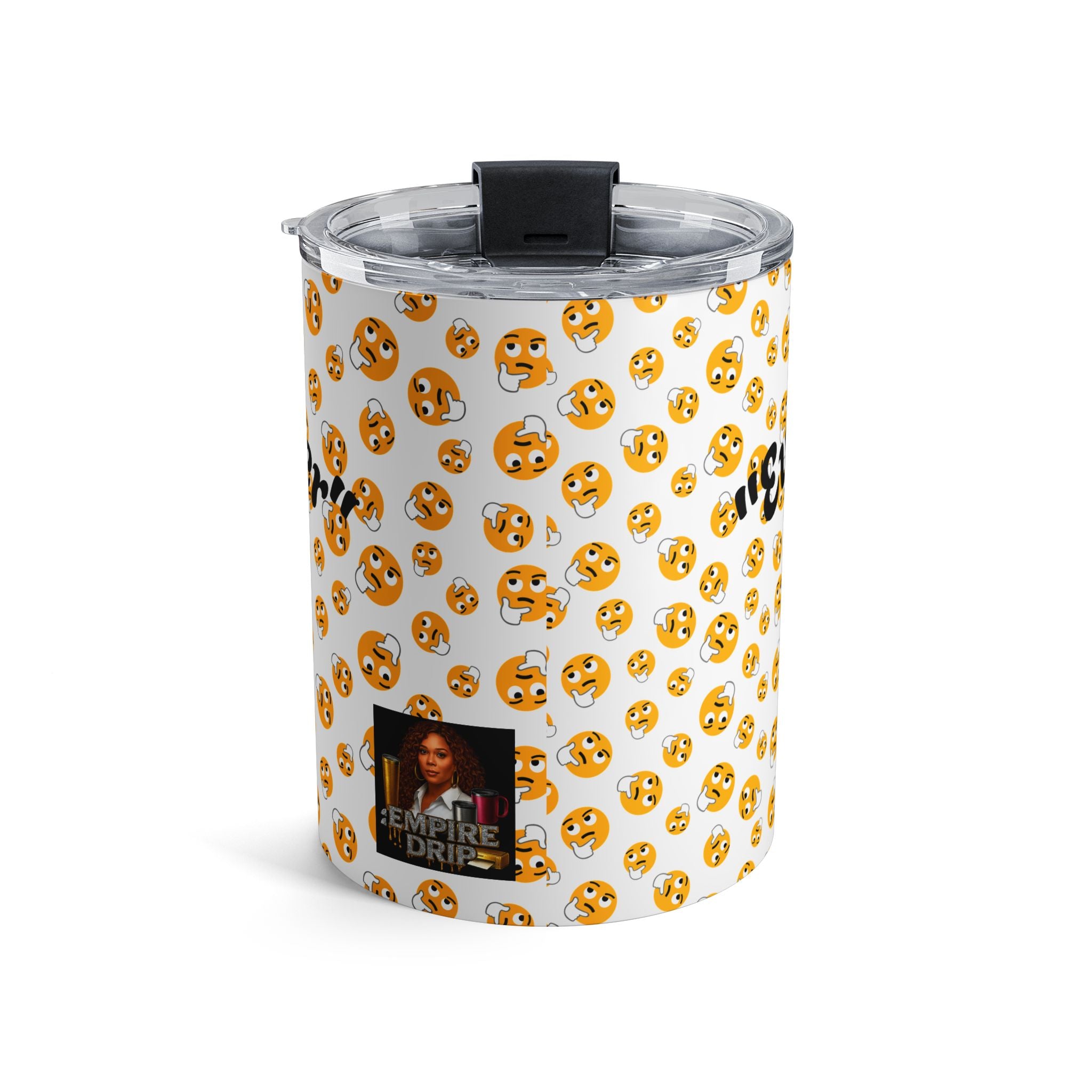 Cheerful Emoji Tumbler 10oz, Cute Drinkware Gifts for Friends, Fun Custom Cup.