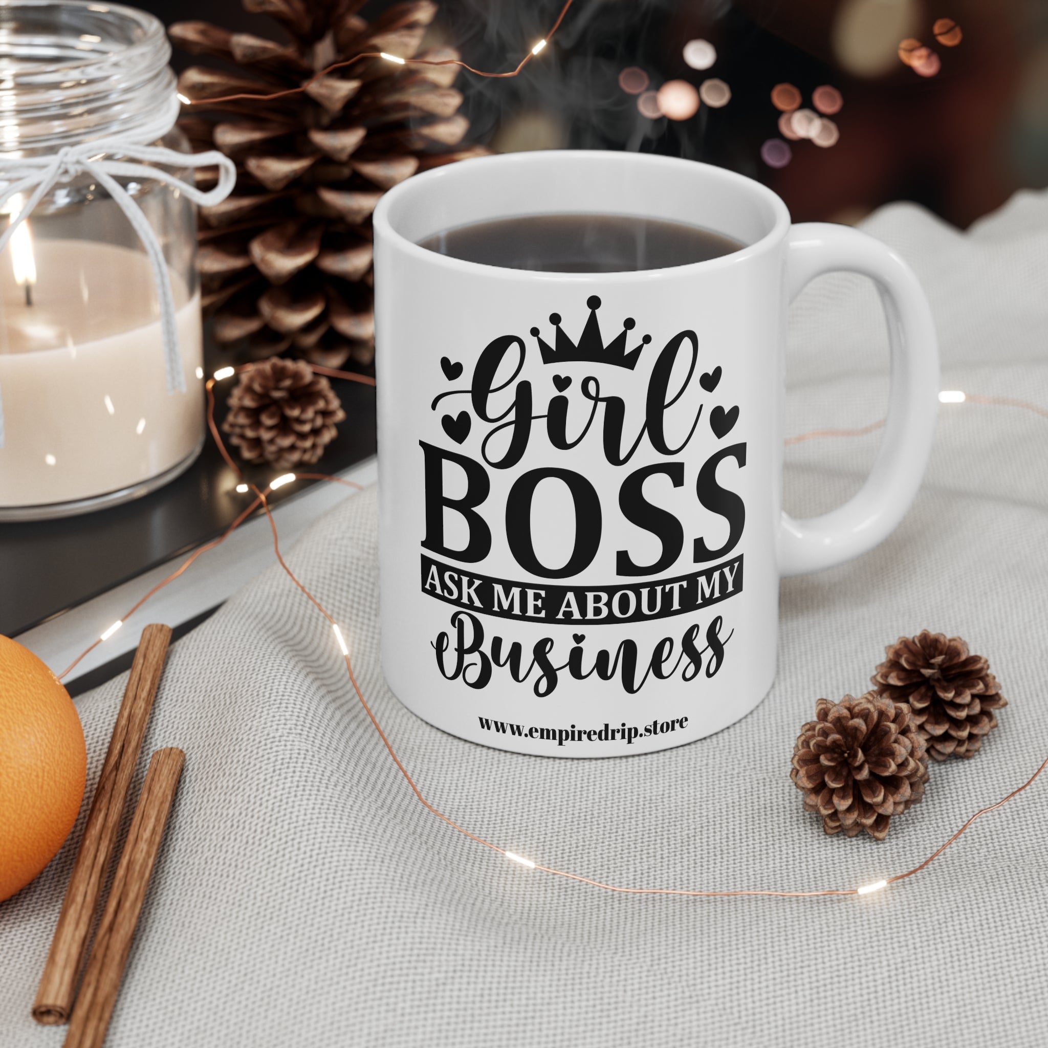 Boss Lady Mug - Empowering Coffee Cup, Office Gift, Motivational Tea Mug, Unique Gift for Her, Stylish Home Decor.