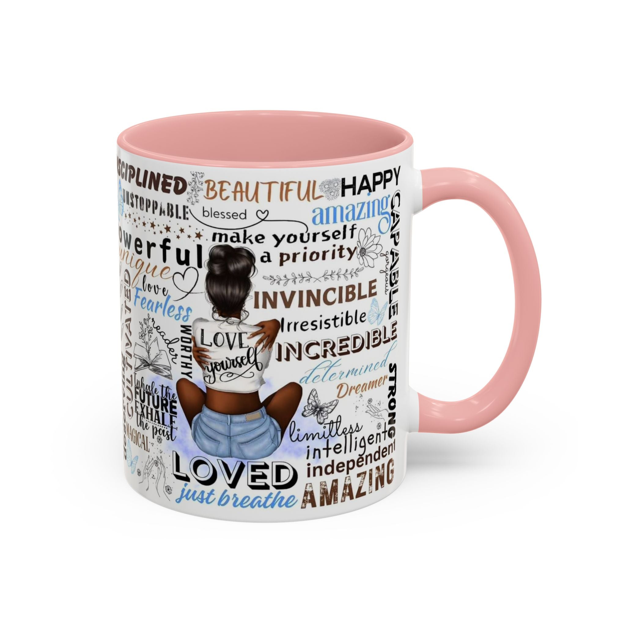Empowering Affirmation Multi Color Coffee Mug, Motivational Drinkware, Self-Love Gift, Inspirational Kitchen Decor, Positive Vibes.