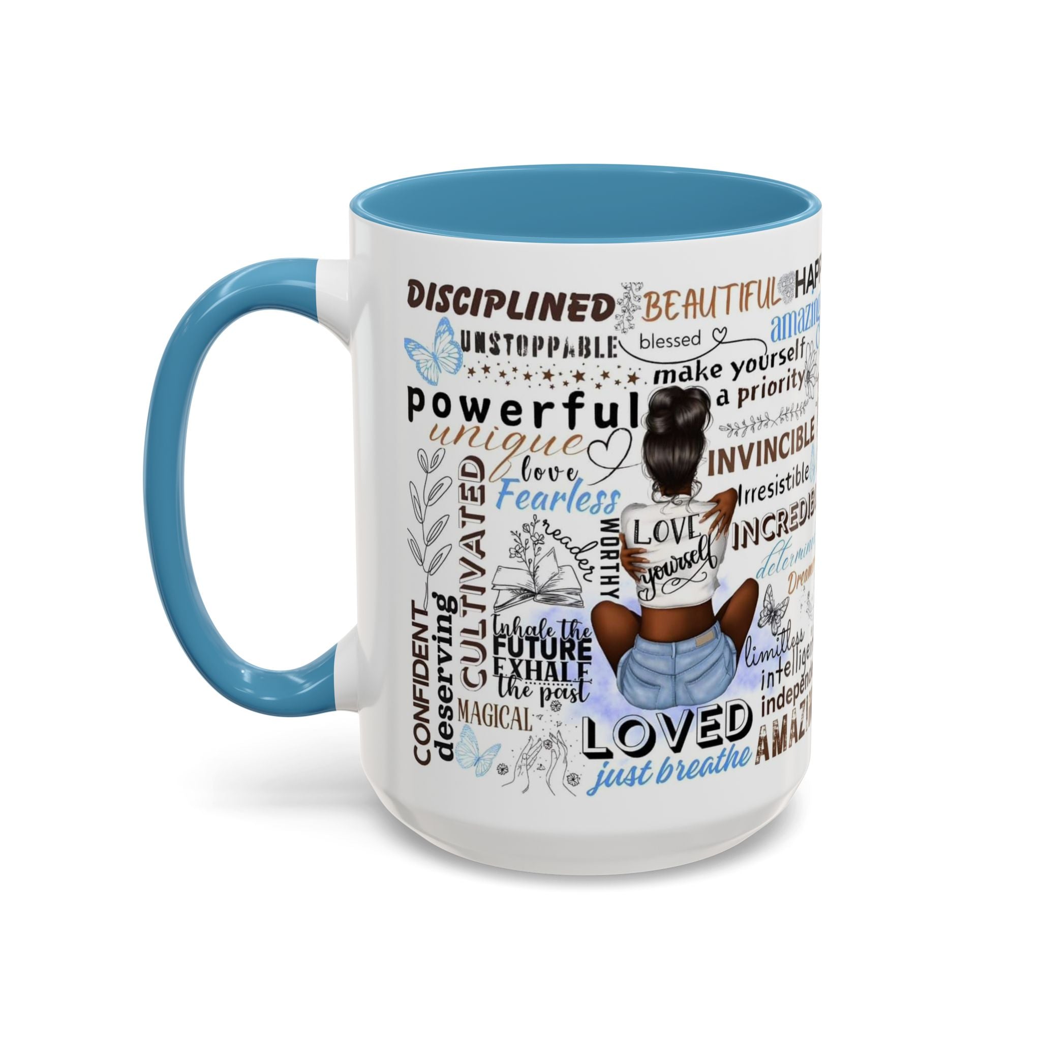 Empowering Affirmation Multi Color Coffee Mug, Motivational Drinkware, Self-Love Gift, Inspirational Kitchen Decor, Positive Vibes