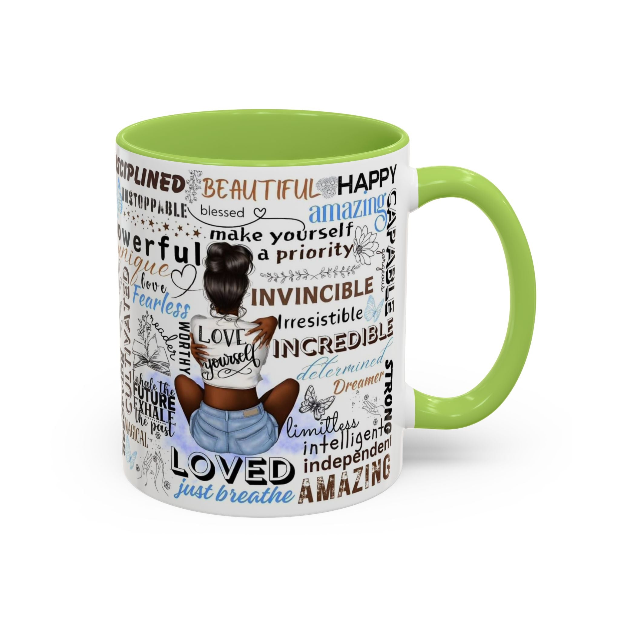 Empowering Affirmation Multi Color Coffee Mug, Motivational Drinkware, Self-Love Gift, Inspirational Kitchen Decor, Positive Vibes