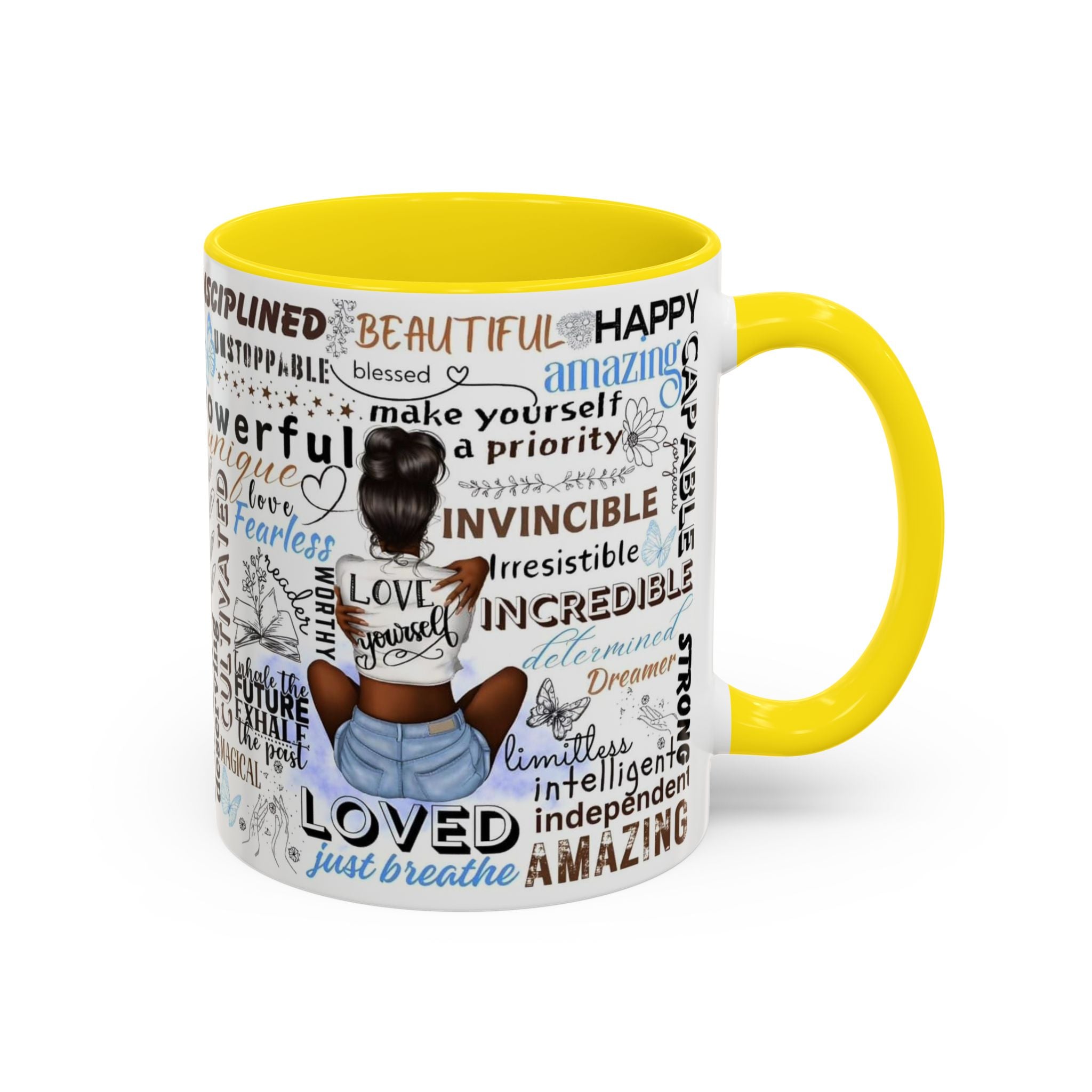 Empowering Affirmation Multi Color Coffee Mug, Motivational Drinkware, Self-Love Gift, Inspirational Kitchen Decor, Positive Vibes