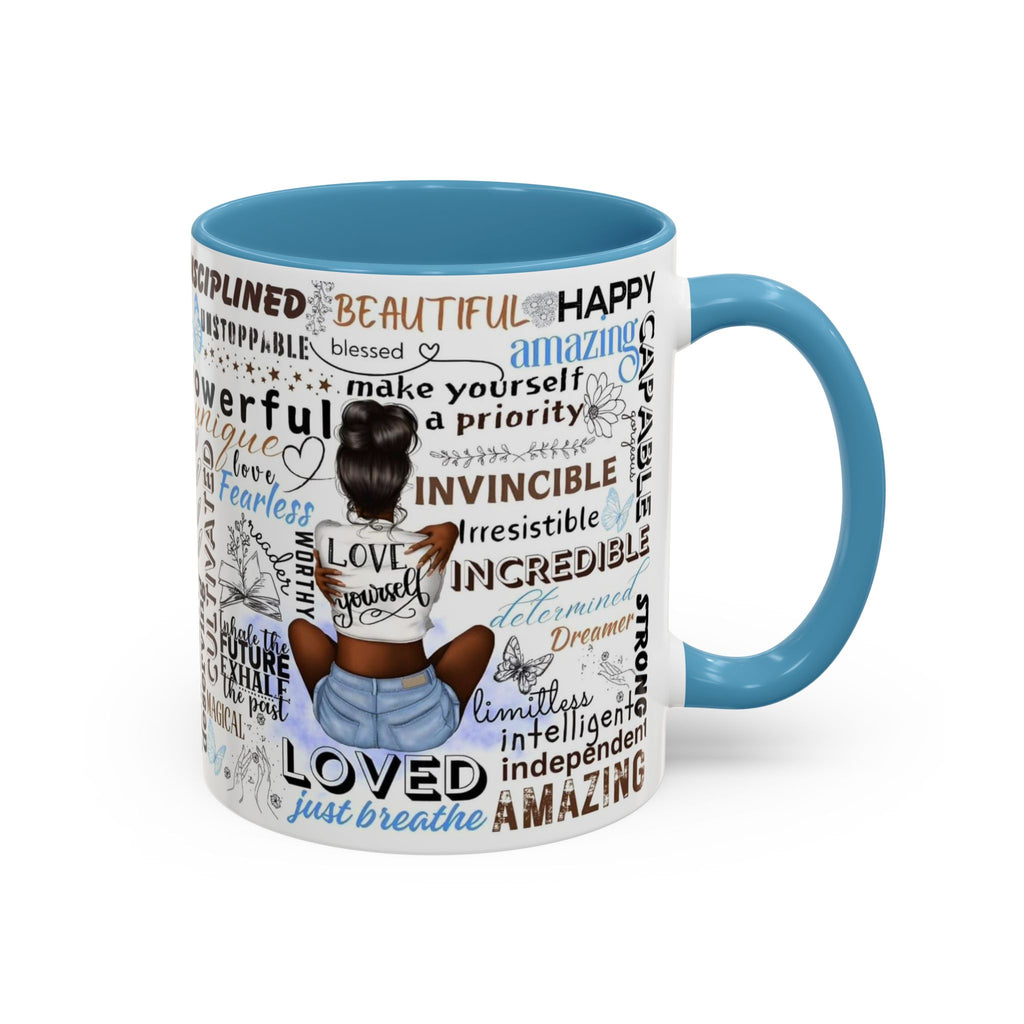 Empowering Affirmation Multi Color Coffee Mug, Motivational Drinkware, Self-Love Gift, Inspirational Kitchen Decor, Positive Vibes