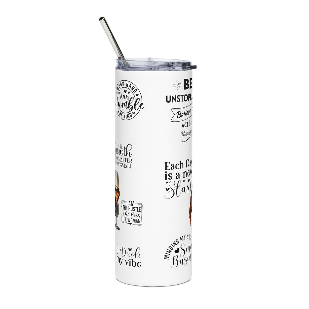 Rising With Grace Stainless Steel Tumbler: Rising with Grace, Perfect for Travel, Gifts, Self-Care, Inspirational, Everyday Use.