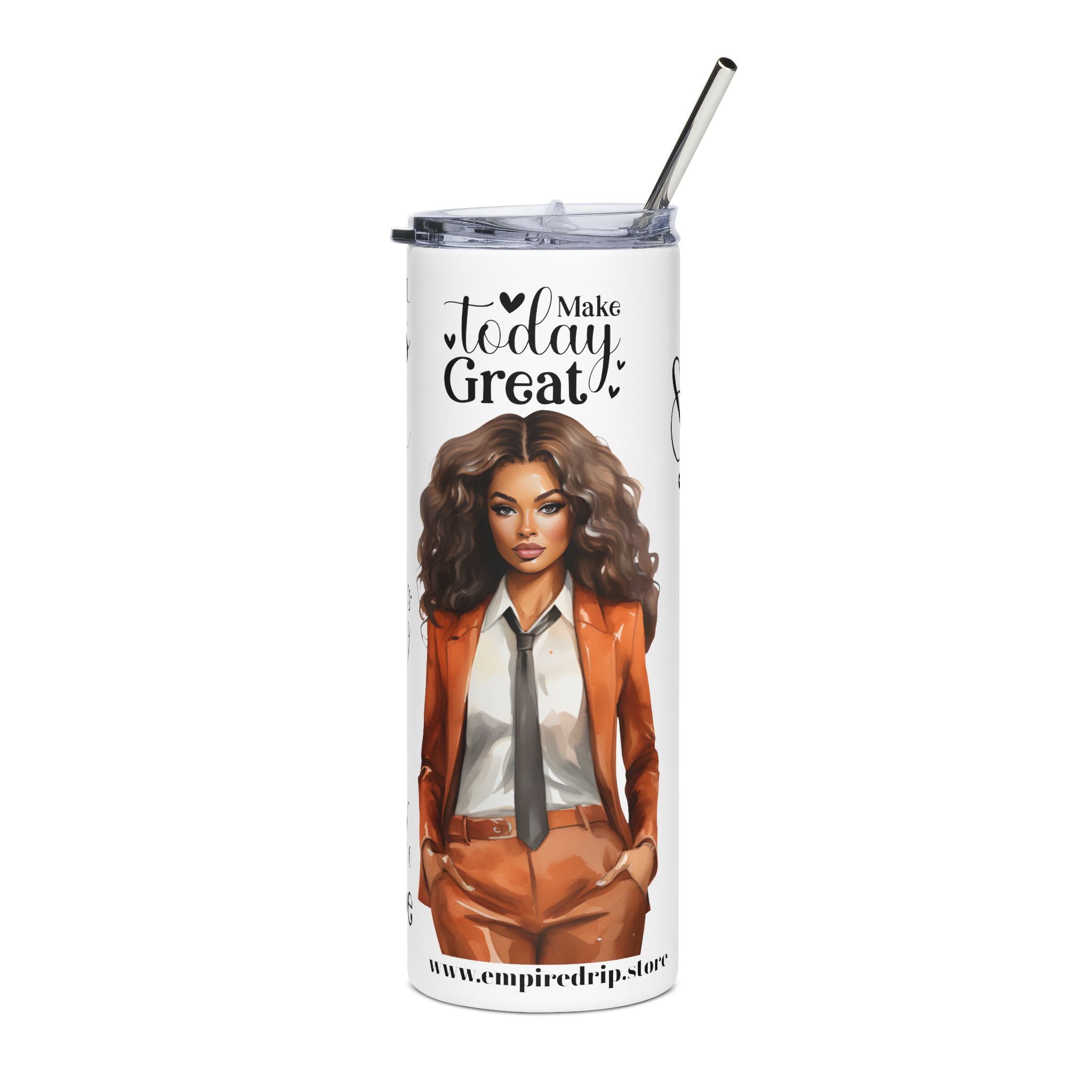Empowered Woman Tumbler, Motivational Travel Mug, Inspirational Gift, Office Drinkware, Self-Care Accessories.