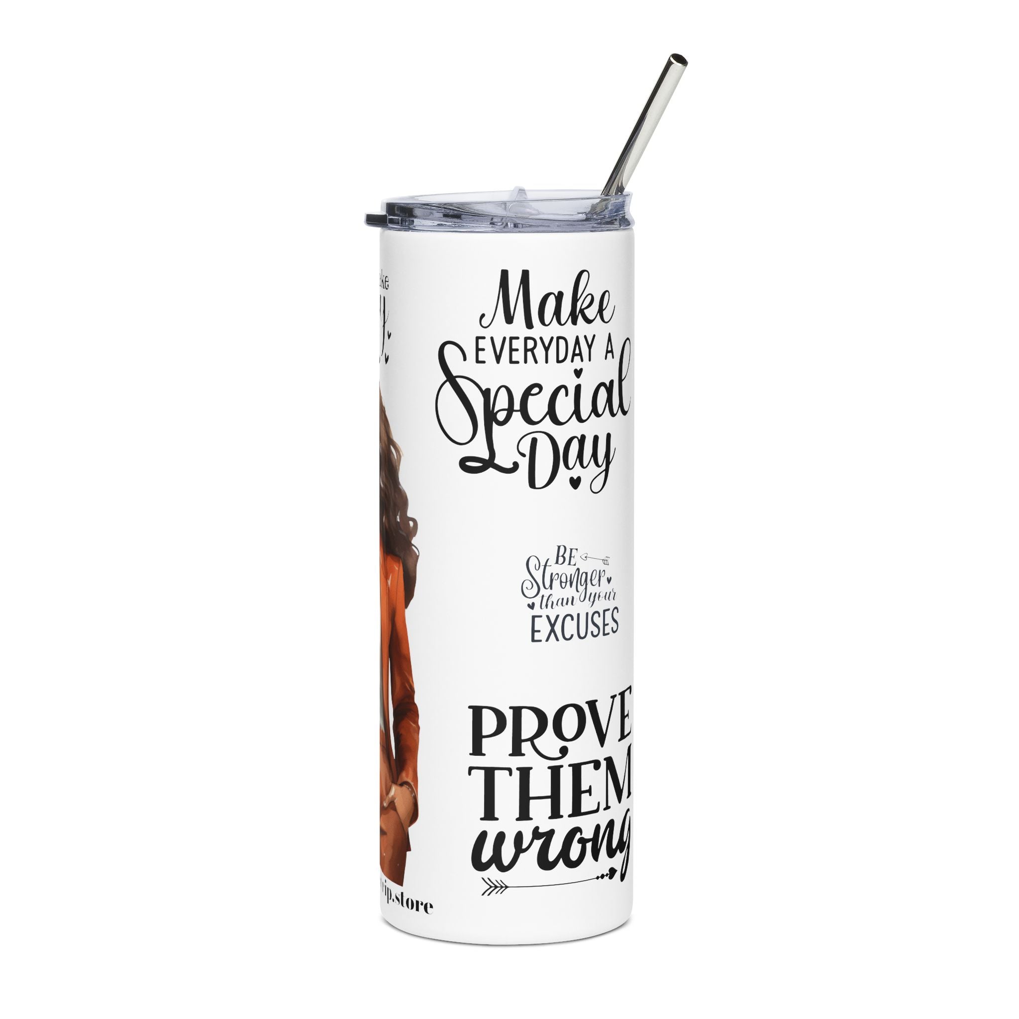 Empowered Woman Tumbler, Motivational Travel Mug, Inspirational Gift, Office Drinkware, Self-Care Accessories.