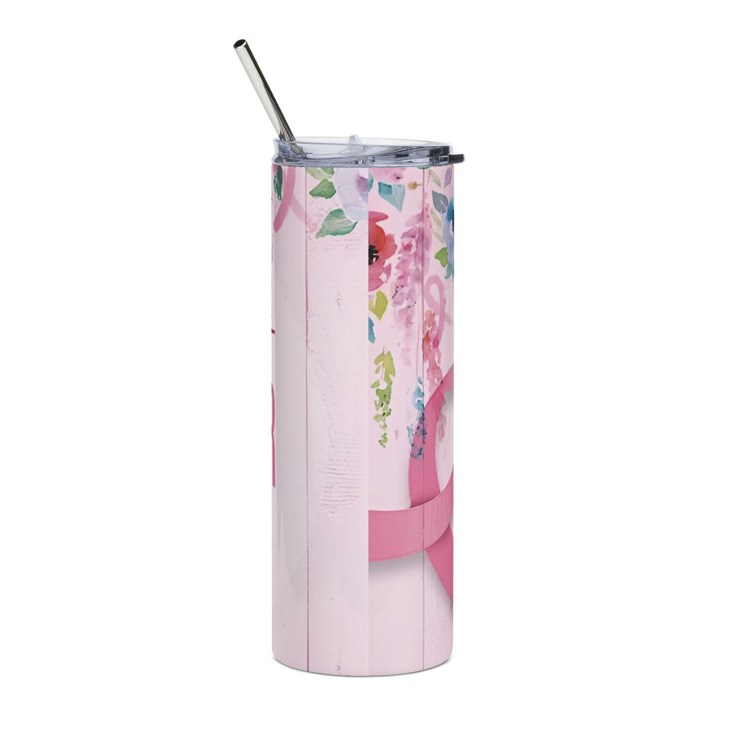 Personalized Breast Cancer Awareness Tumbler, 20oz Stainless Steel, Motivational Drinkware for October, Gift for Support and Awareness.