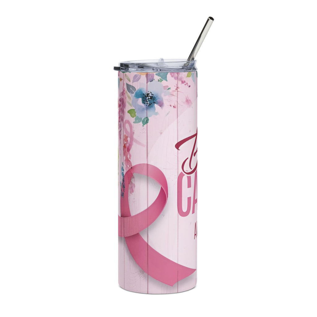 Personalized Breast Cancer Awareness Tumbler, 20oz Stainless Steel, Motivational Drinkware for October, Gift for Support and Awareness.