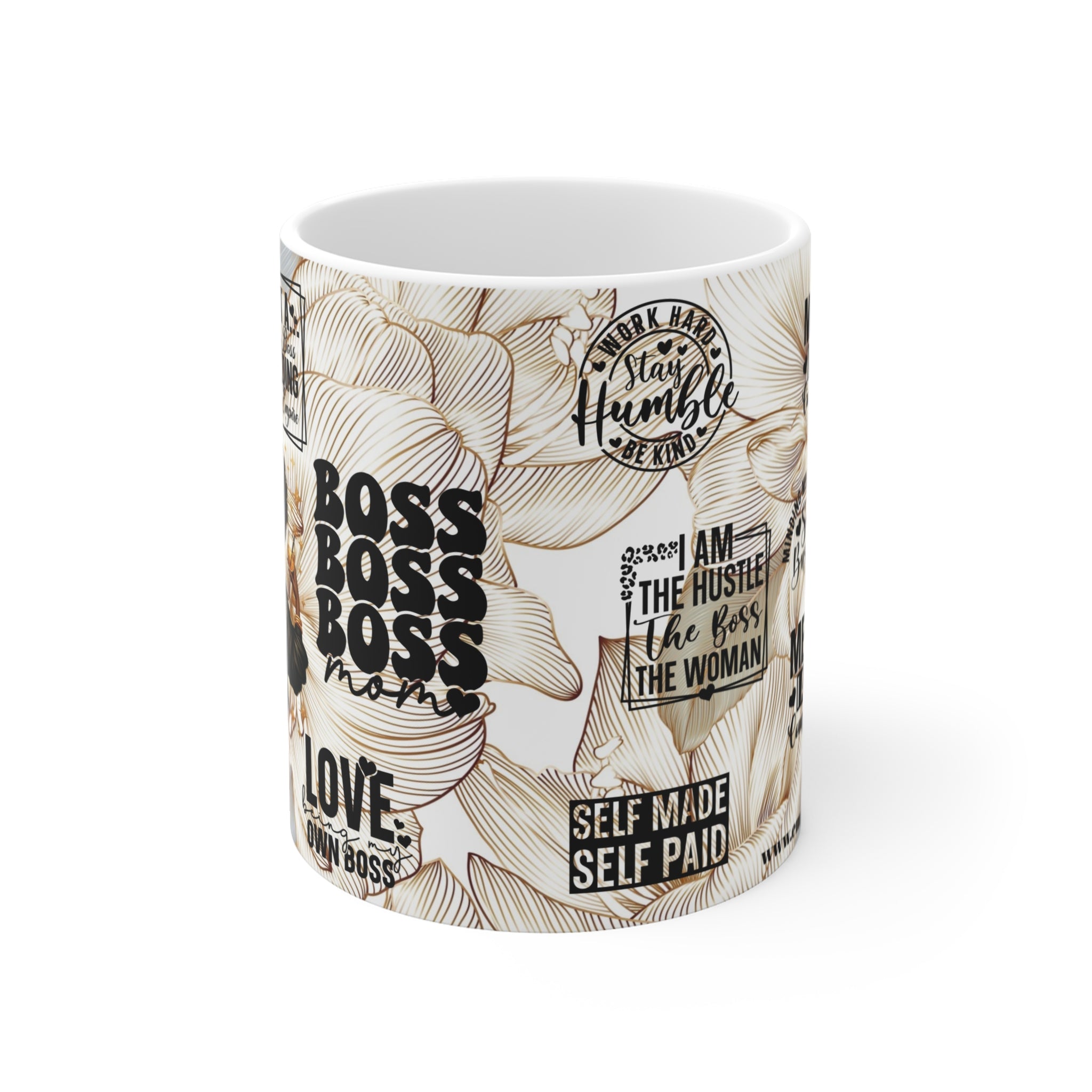 Hustle Like A Boss Live Like A Queen Empowering Boss Mug - Motivational Coffee Cup for Entrepreneurs.