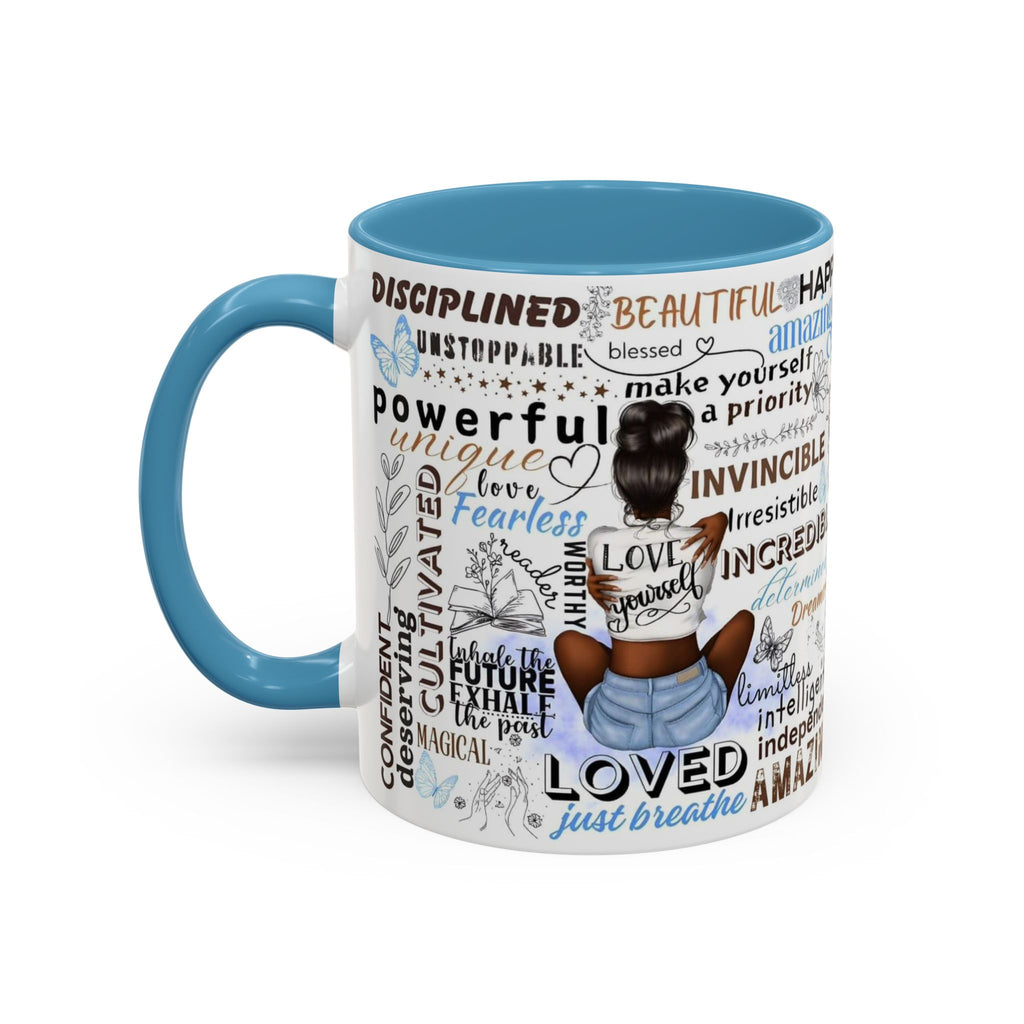 Empowering Affirmation Multi Color Coffee Mug, Motivational Drinkware, Self-Love Gift, Inspirational Kitchen Decor, Positive Vibes