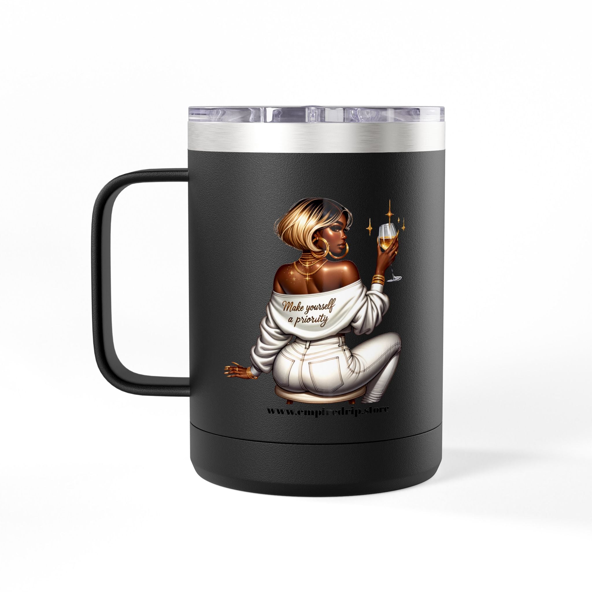 Small Business Mama Make Yourself A Priority Coffee Mug Tumbler - 15oz, Gift for Coffee Lovers.