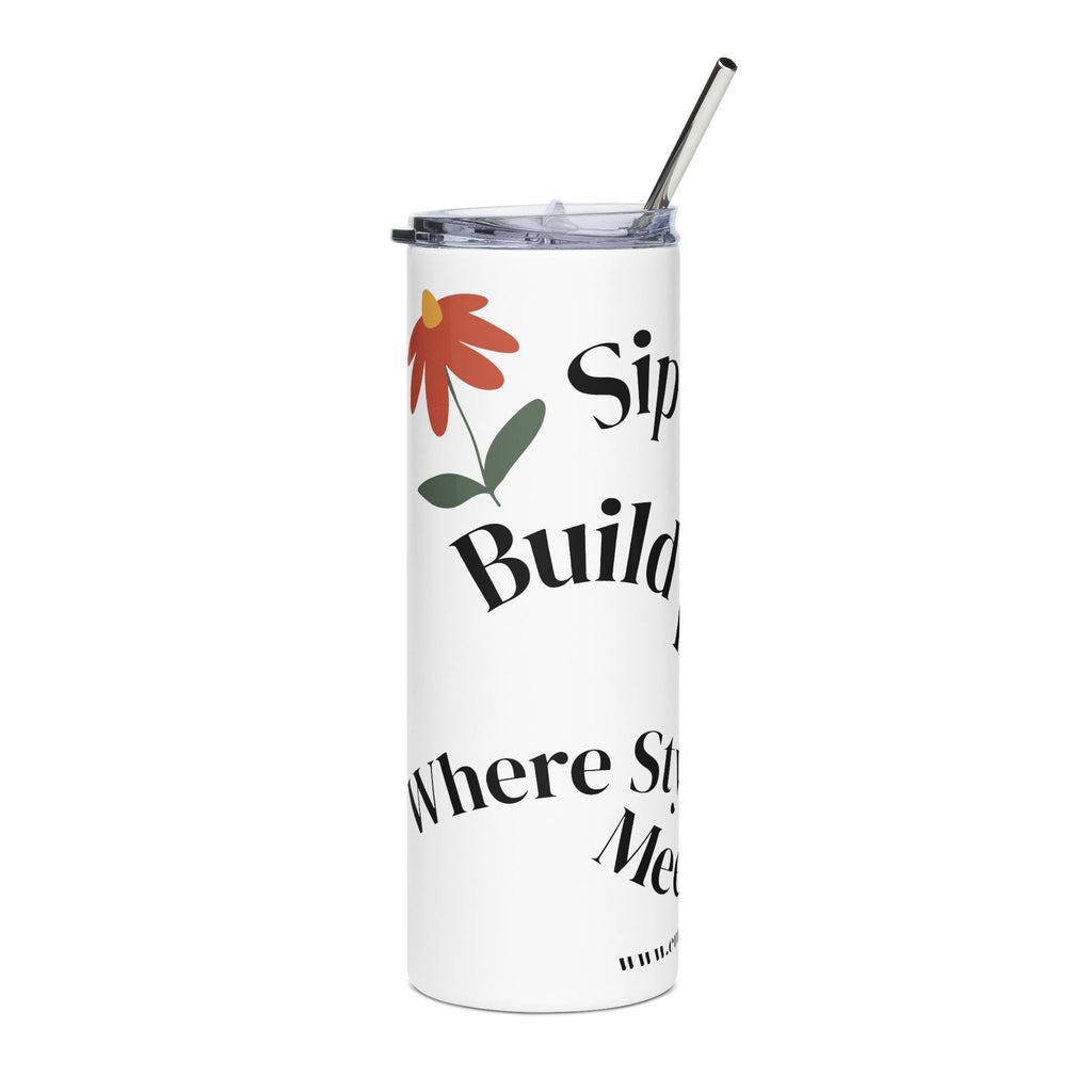 Sassy Floral Stainless Steel Tumbler, 20oz.