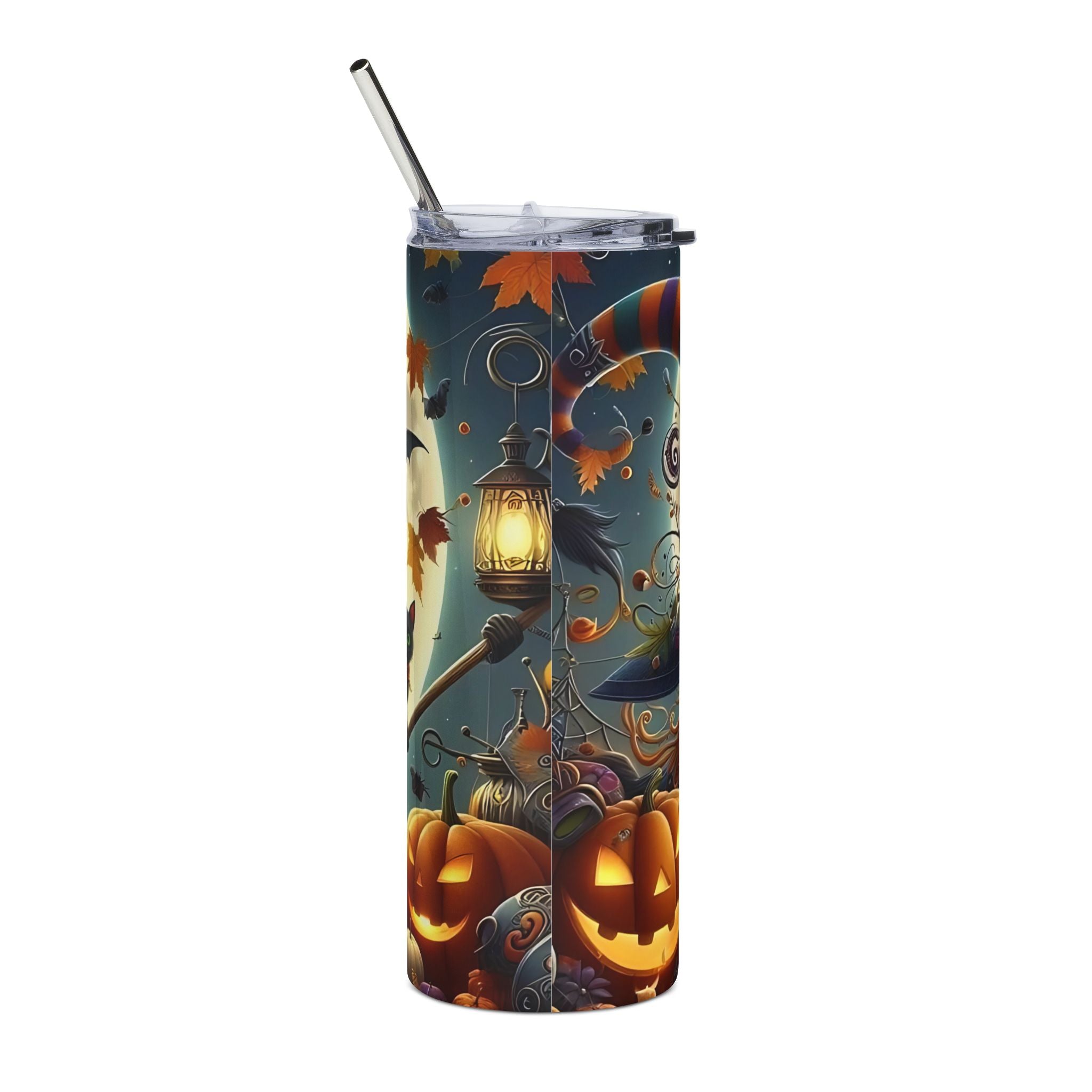 Personalized Halloween Stainless Steel Tumbler, 20oz | Customizable Travel Mug | Fall Coffee Cup | Seasonal Drinkware | Unique Gift Idea