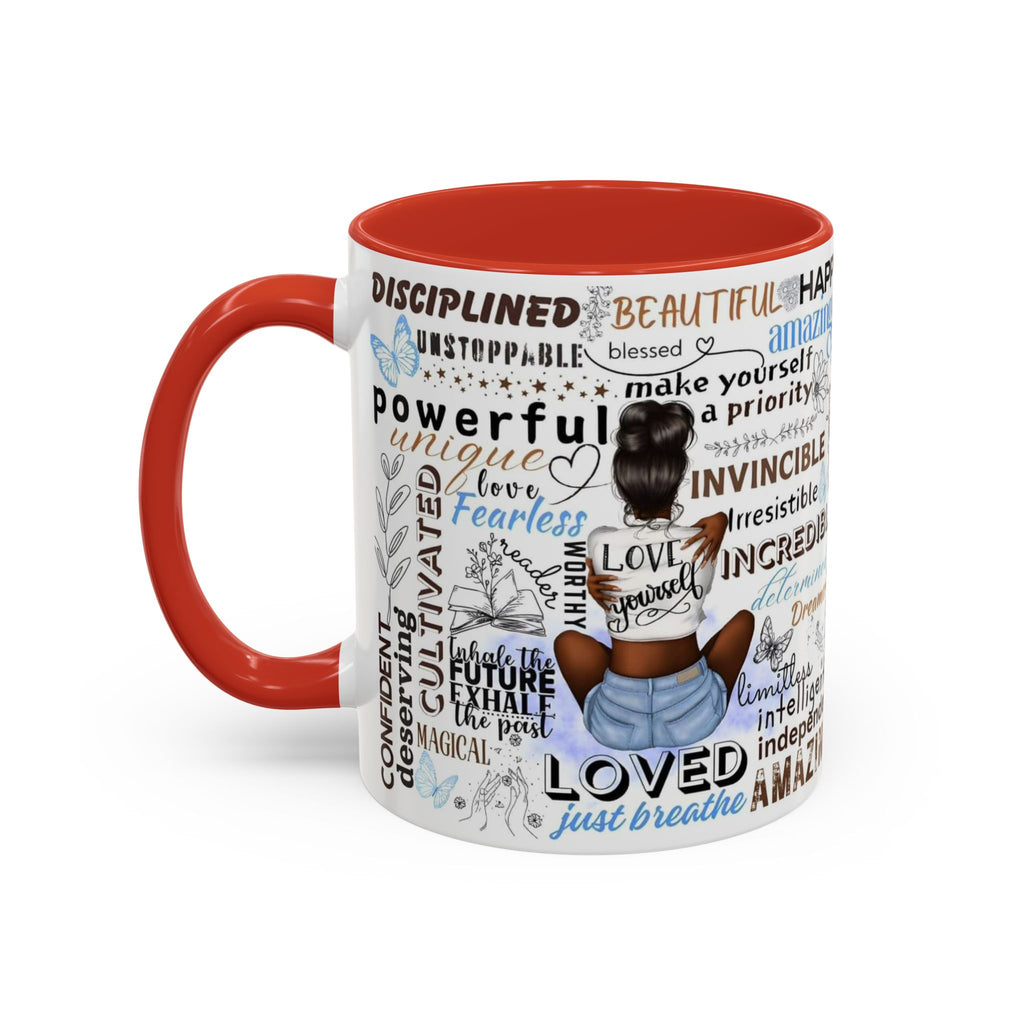 Empowering Affirmation Multi Color Coffee Mug, Motivational Drinkware, Self-Love Gift, Inspirational Kitchen Decor, Positive Vibes