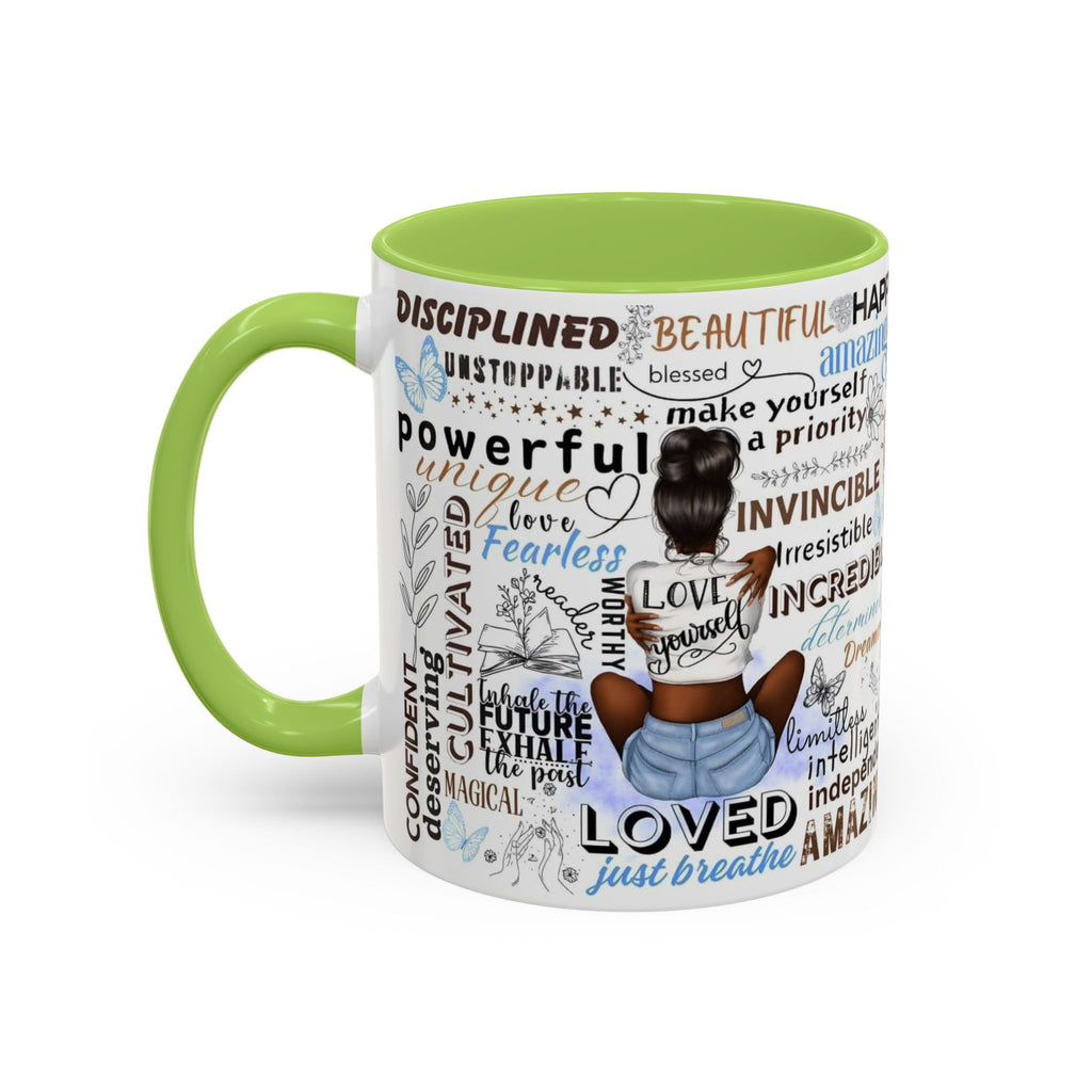 Empowering Affirmation Multi Color Coffee Mug, Motivational Drinkware, Self-Love Gift, Inspirational Kitchen Decor, Positive Vibes