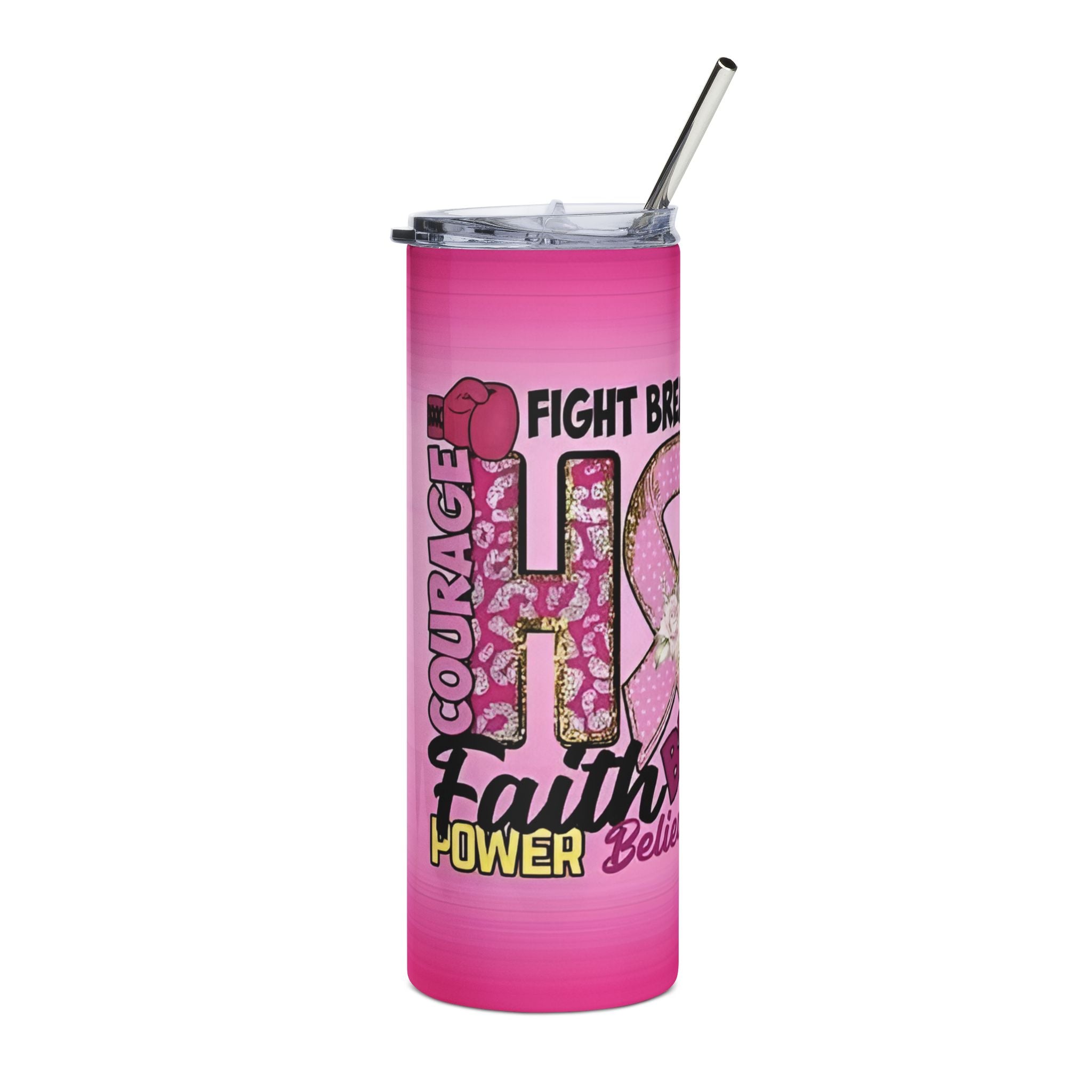 Personalized Stylish Breast Cancer Awareness Tumbler | 20oz | Fight Cancer, Support Breast Cancer, Awareness Month.