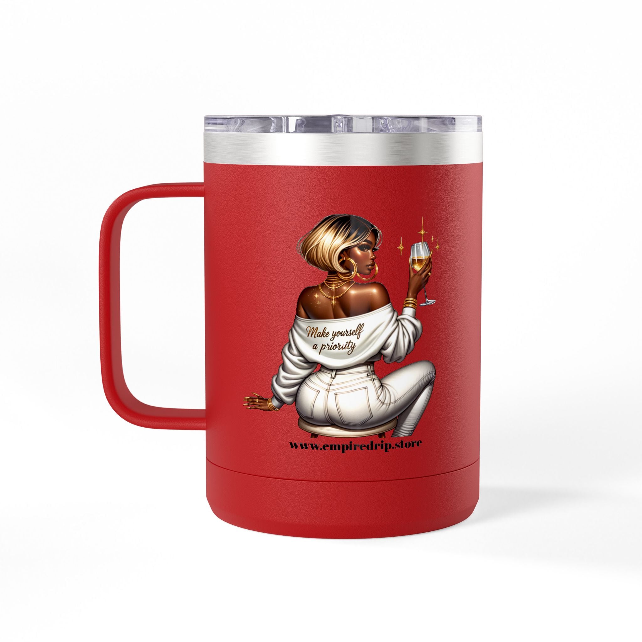 Small Business Mama Make Yourself A Priority Coffee Mug Tumbler - 15oz, Gift for Coffee Lovers.