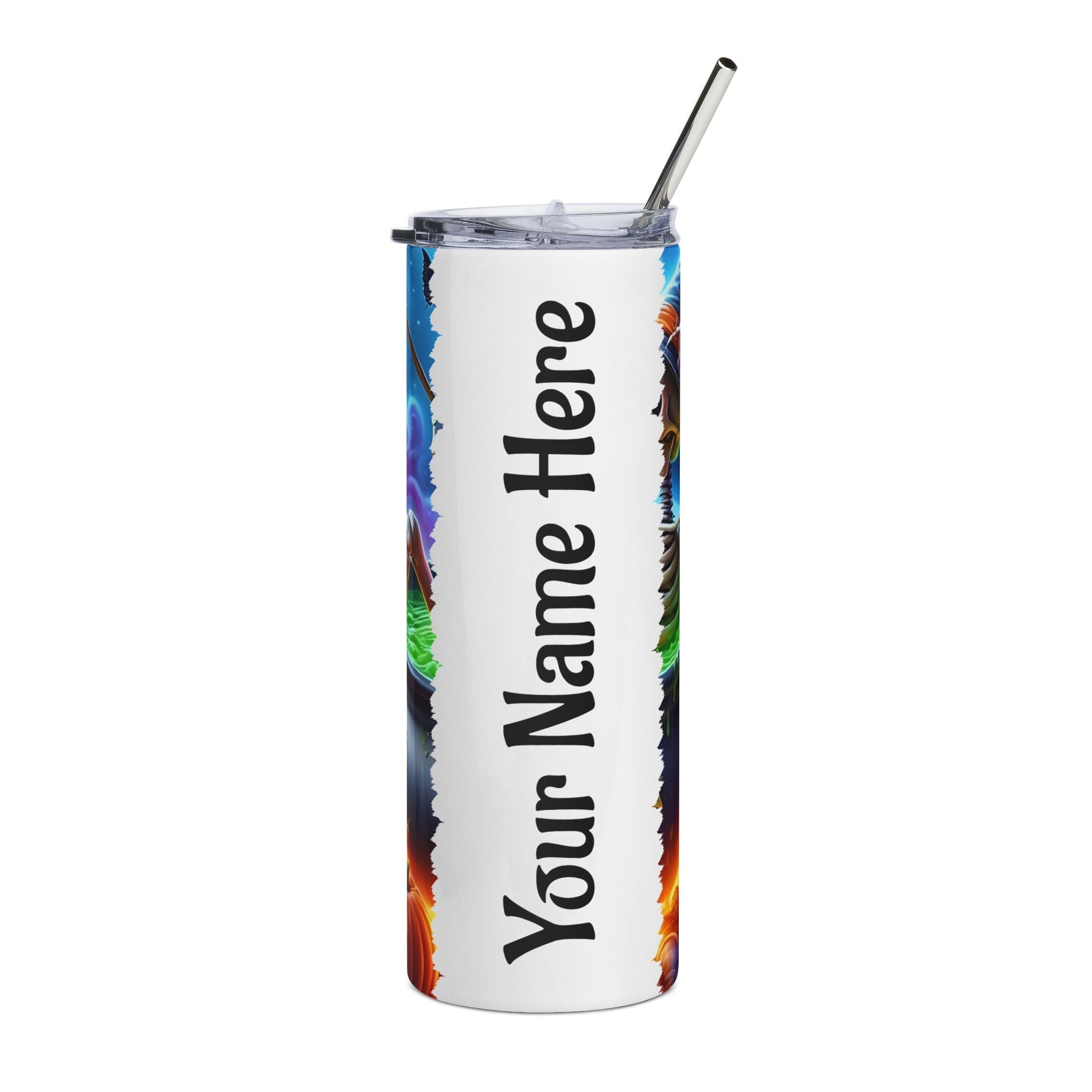 Personalized Halloween Tumbler, 20oz Stainless Steel, Custom Drinkware, Spooky Gifts, Fall Parties, Unique Halloween Decor, Colorful Tumbler